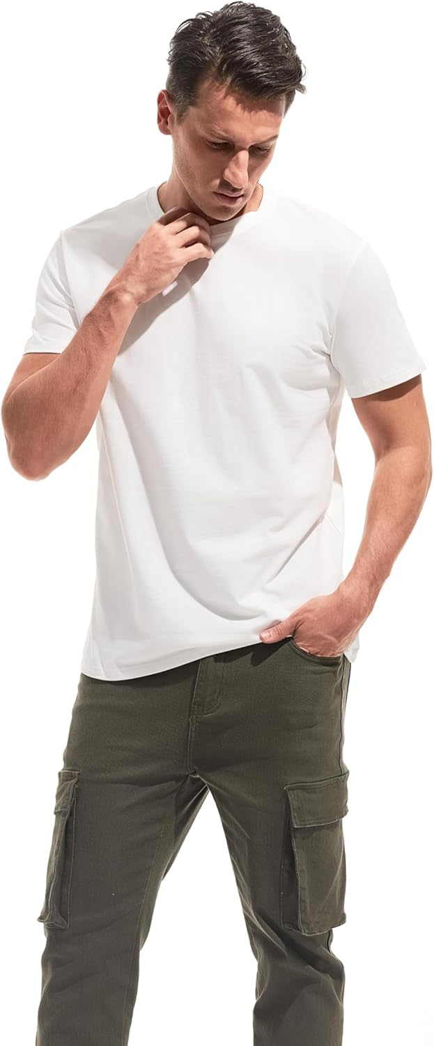 Thumbnail 1 de VEIISAR Herren Baumwoll T-Shirt (190g) – Mitteldickes Basic mit Rundhals, weich, dehnbar und bequem