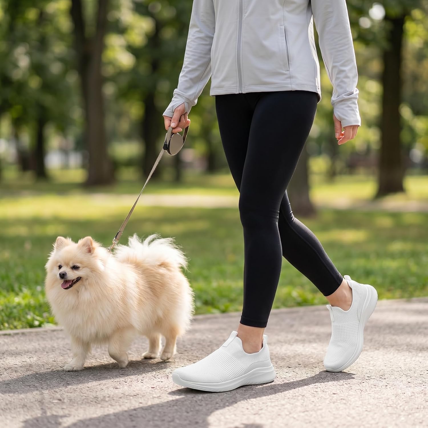 Detalle de TIOSEBON Damen Walking Tennisschuhe – Strick, Leichtgewicht, Slip-On mit atmungsaktivem Mesh