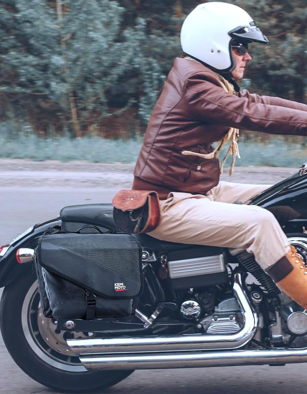 Detalle de KEMIMOTO 40L Detachable Side Saddle Bags for Motorcycles