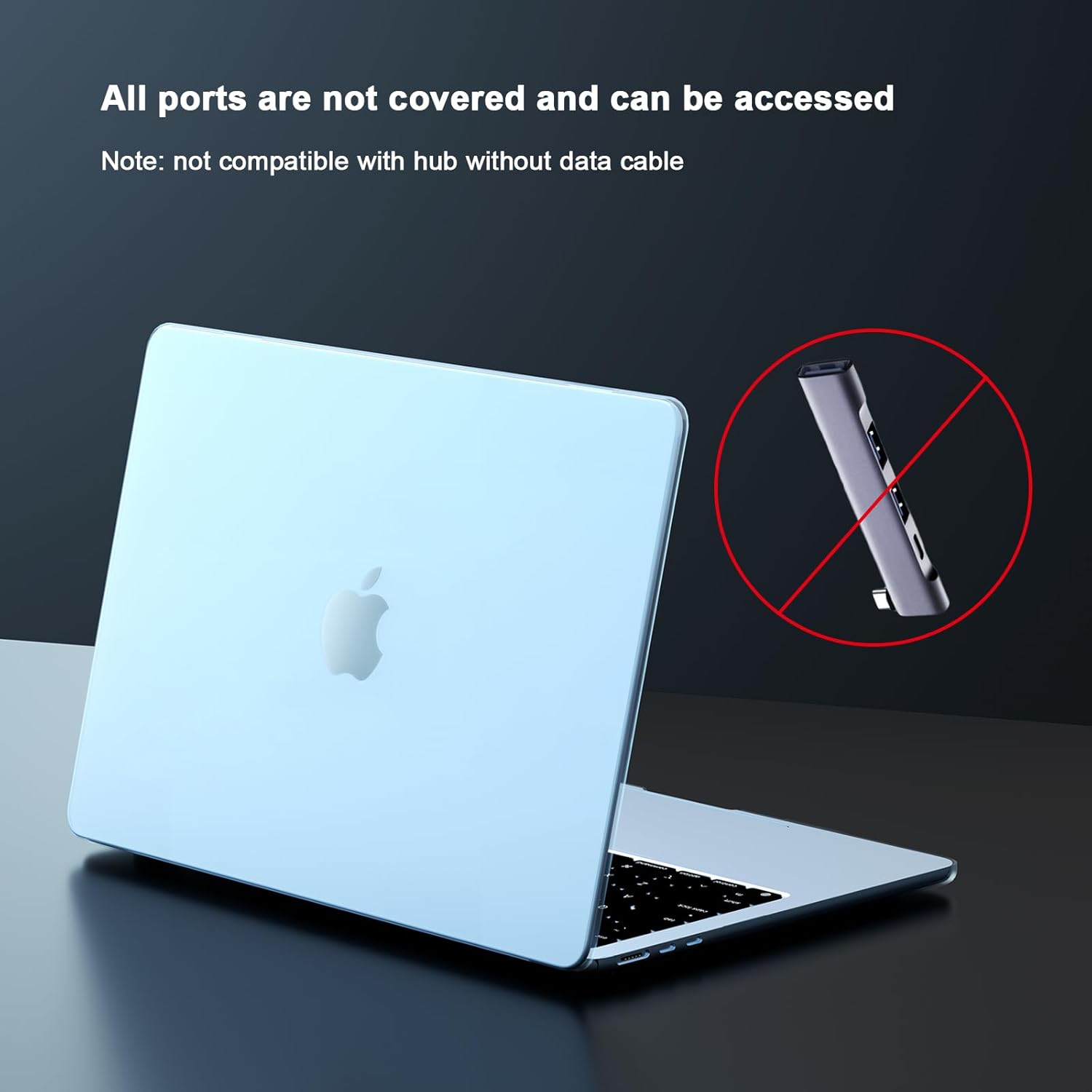 Thumbnail 3 de eleger Matte Crystal Case for 13-inch MacBook Air (M2/M3/M4/M5, 13.6" display) in Sky Blue Transparent