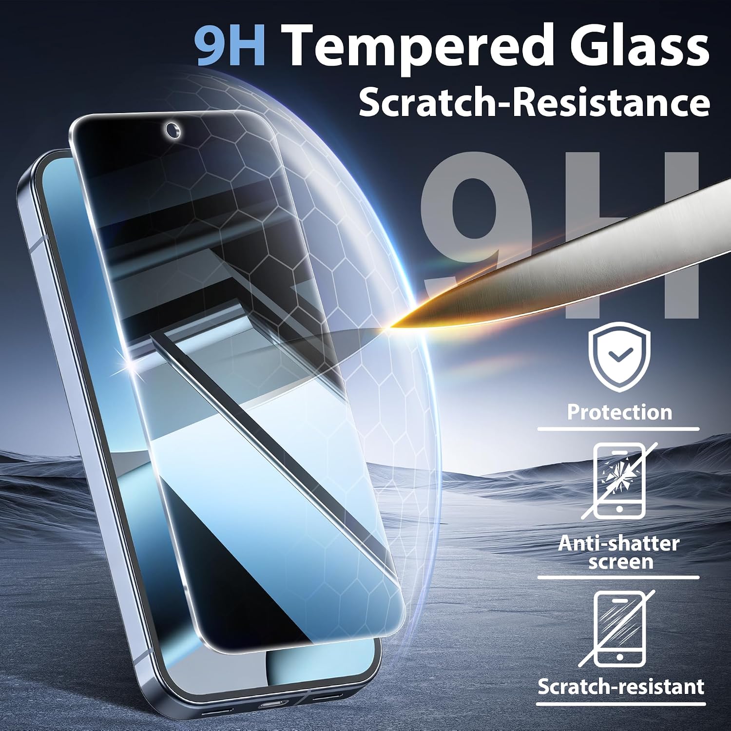 Detalle 1 de JavoYion Google Pixel 10 Pro XL-6.8 inch Privacy Screen Protector, 9H Glass