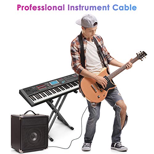Thumbnail 6 de Sovvid Professional Guitar Cable 1.8M/6FT – Braided 6.35mm Jack (Black/Blue)