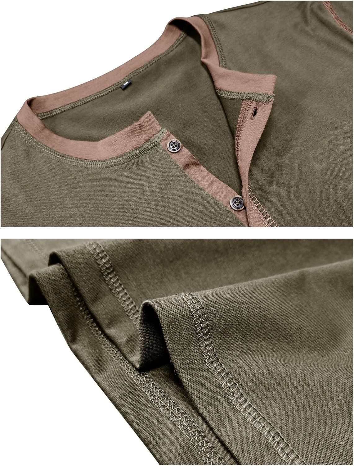 Detalle 2 de Rodawu Henley Langarmshirt mit V-Ausschnitt