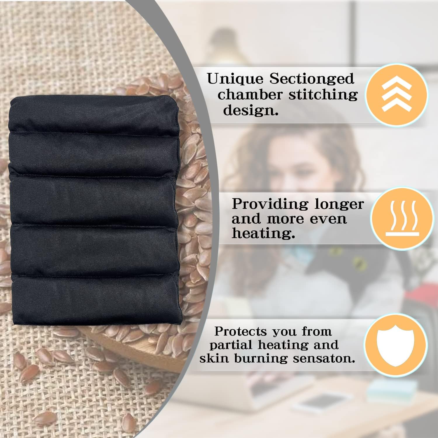 Thumbnail 4 de Cuckool 17" x 9" Black Cat Microwave Heating Pad with Flaxseed and Lavender
