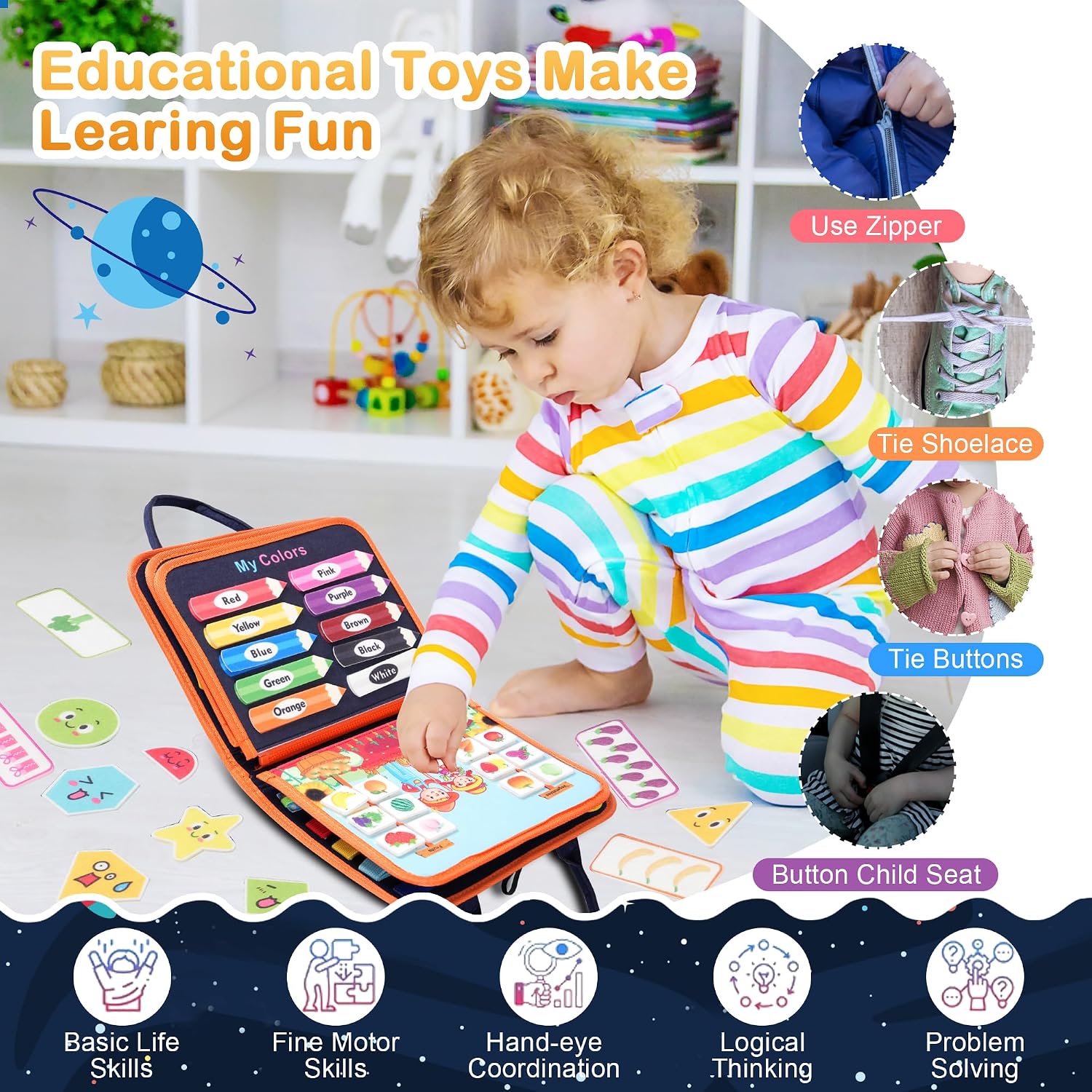 Thumbnail 4 de Toddler Busy Board Montessori Toys for Toddlers 1-3