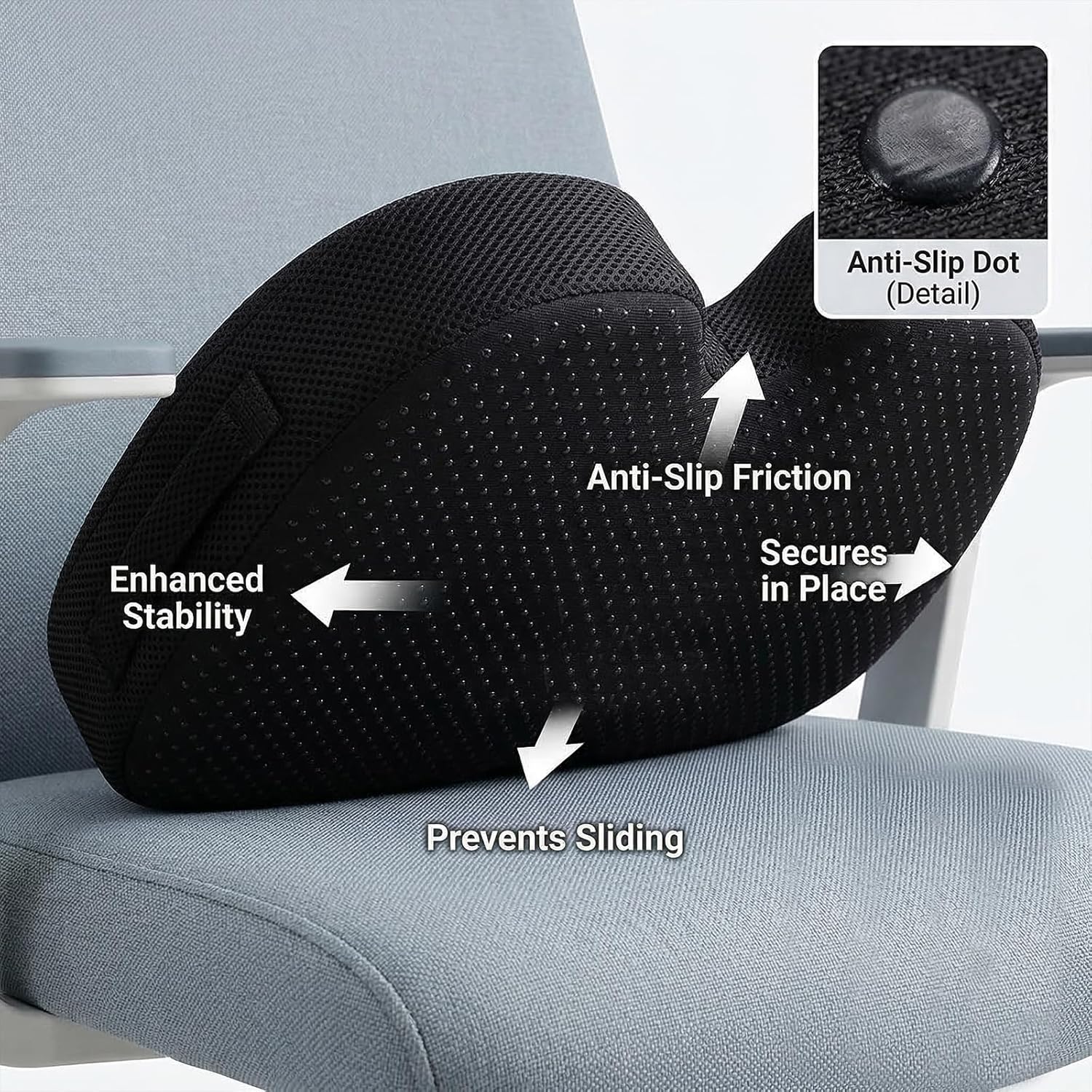 Thumbnail 6 de ED LINEN Memory Foam Seat Cushion for Office Chair: U-Shaped Ergonomic Pad with Back Support