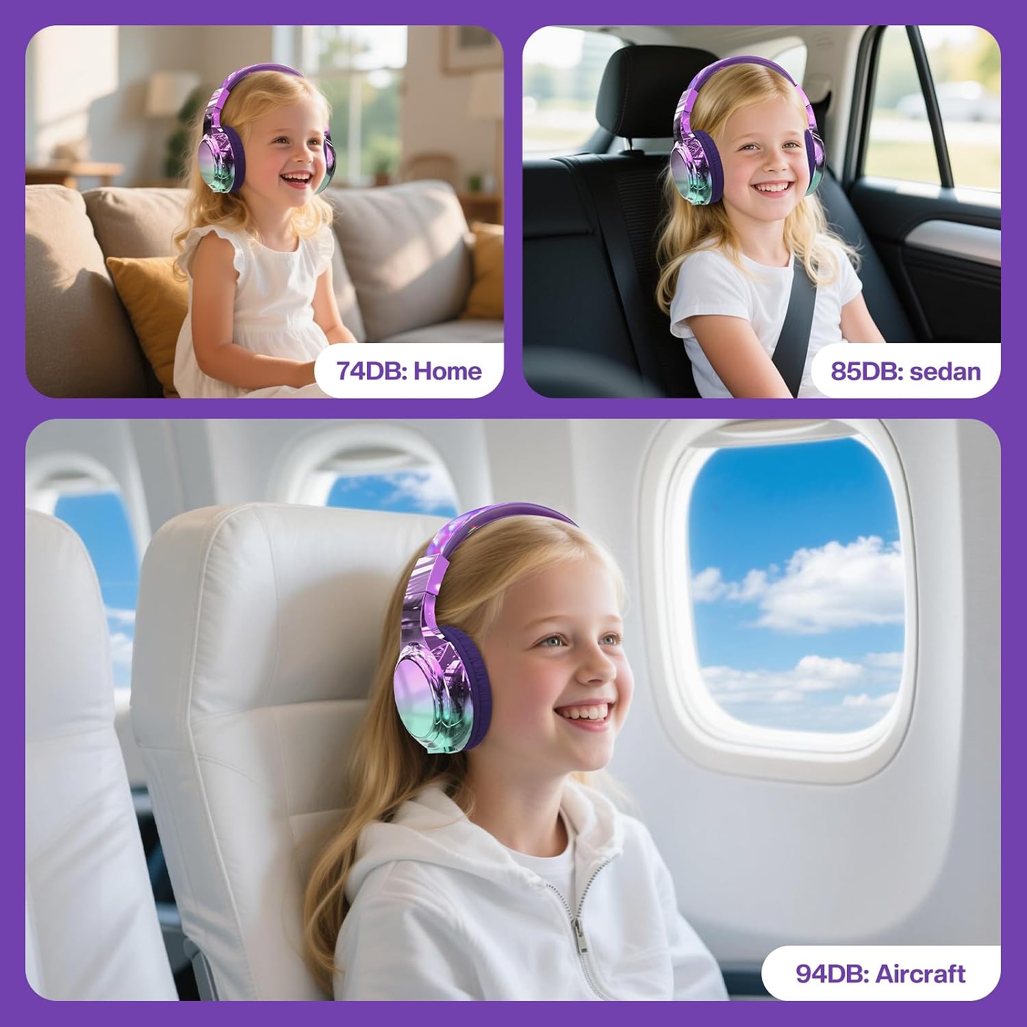 Thumbnail 1 de QearFun Kids Bluetooth Headphones 60H