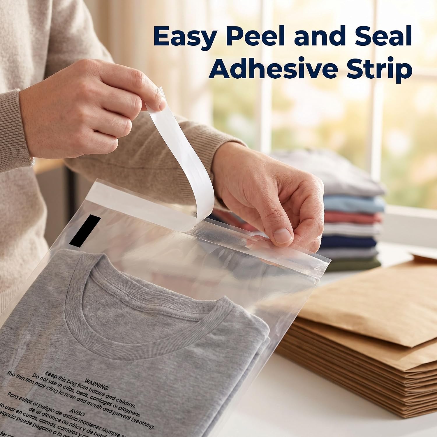 Detalle 2 de Spartan Industrial SFW-Bag Clear Poly Bags, 10 x 13 Inches, 1.5 Mil, 1,000 Count
