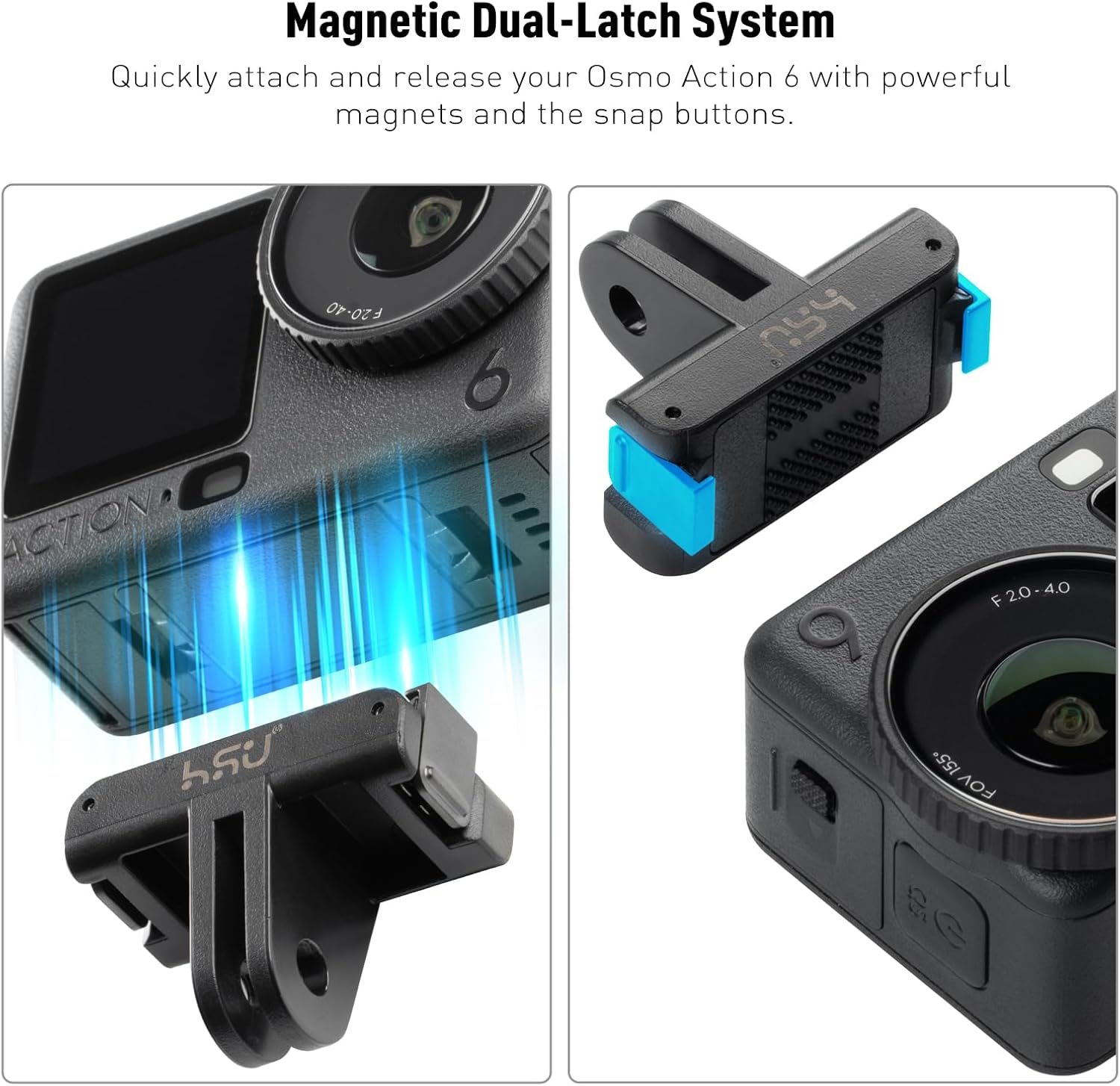 Thumbnail 2 de HSU Magnetic Quick Release Adapter 2-Pack for Osmo Action 6 and Osmo Nano