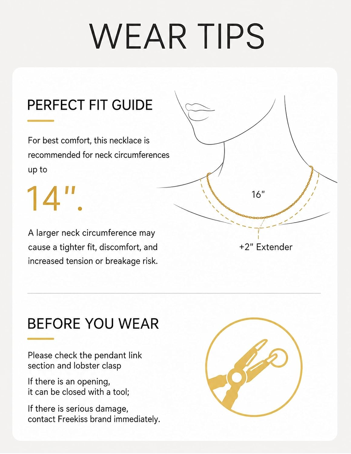 Detalle 2 de Freekiss Paperclip Pendant Necklace 14K Gold-Plated