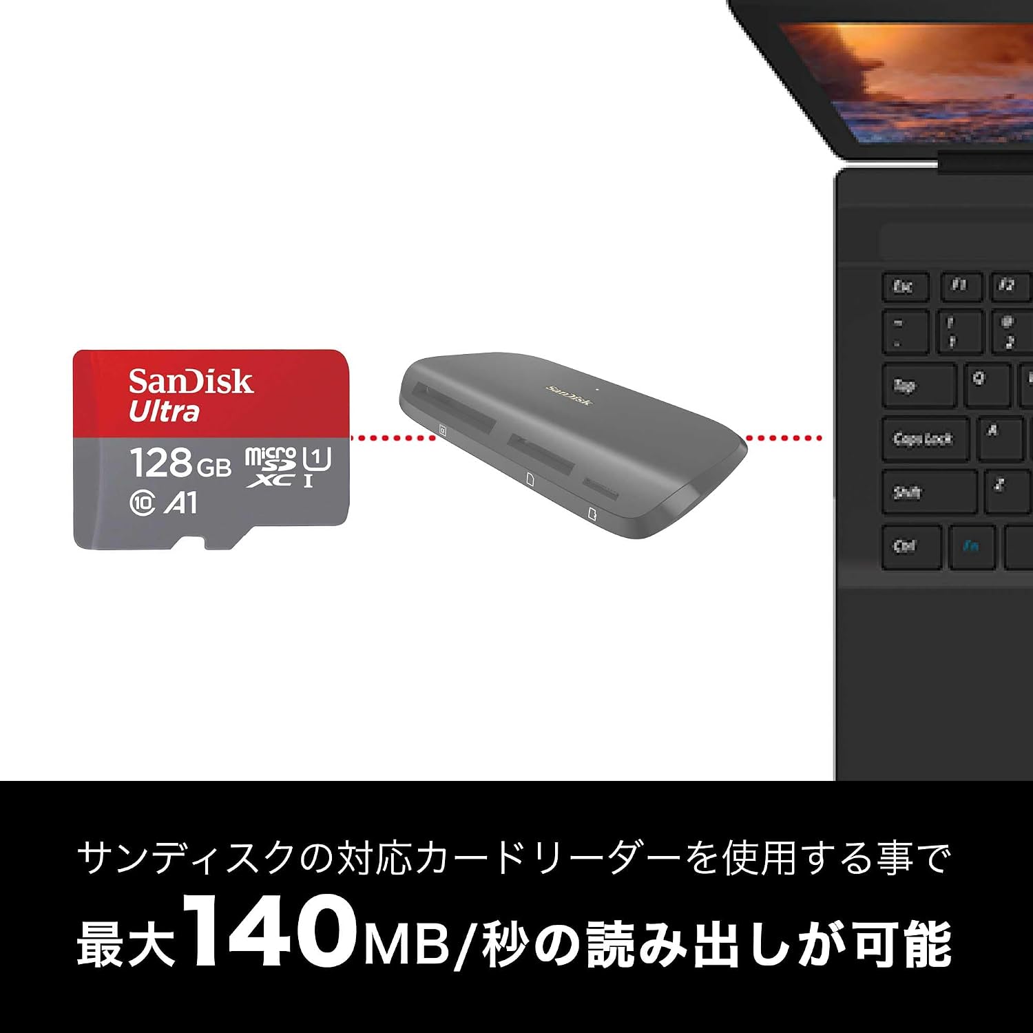 Detalle 2 de SanDisk Ultra SDSQUAB-128G-GH3MA microSDカード 128GB・UHS-I U1・Class 10
