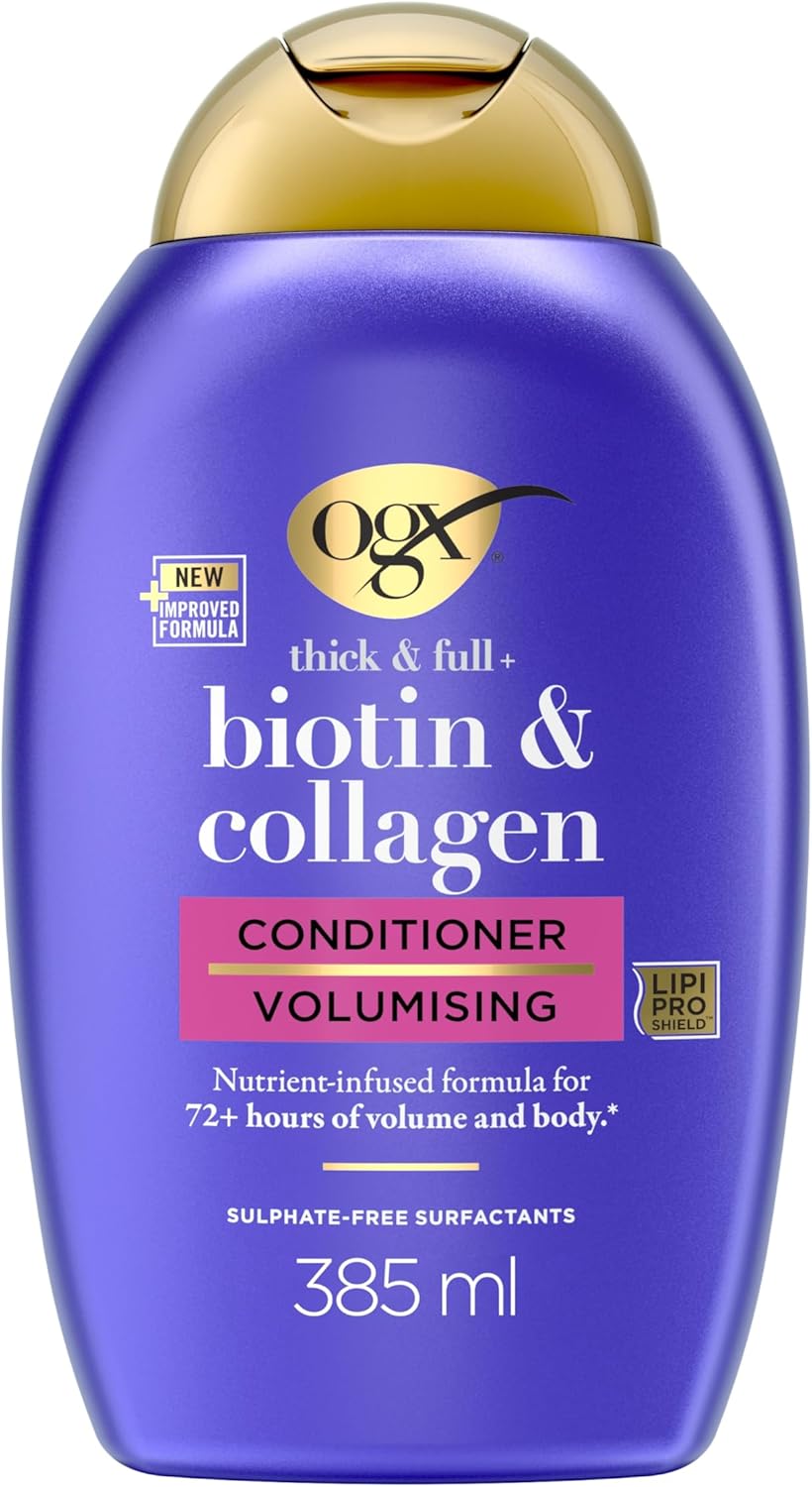 Thumbnail 1 de OGX Biotin & Collagen – Lot de 2 shampooing et après-shampoing Volume durable (385 ml chacun)