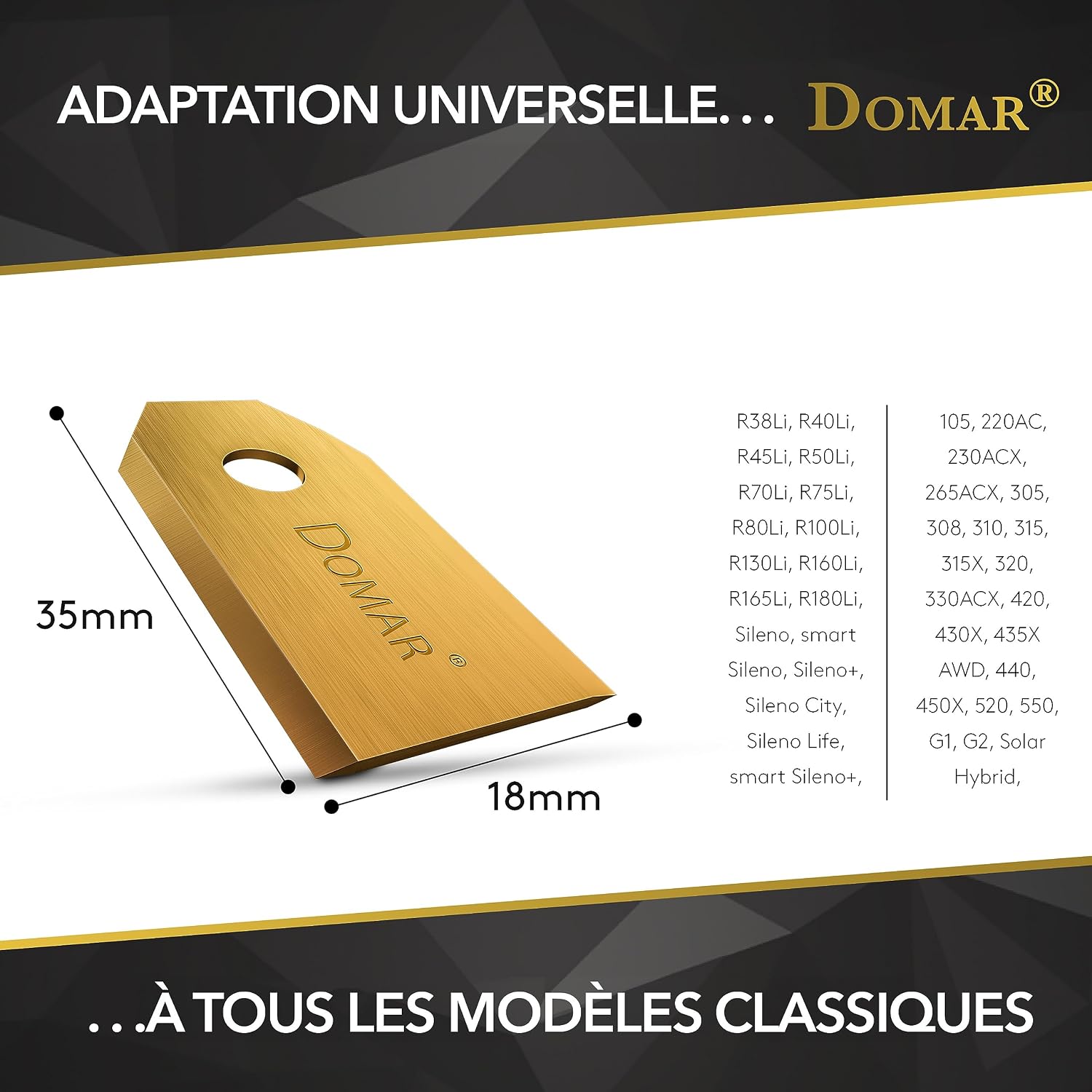 Detalle de Domar – Lames de tondeuses robots longue durée avec vis et lames améliorées (30 pcs) compatibles Husqvarna Automower, Gardena et Yard Force