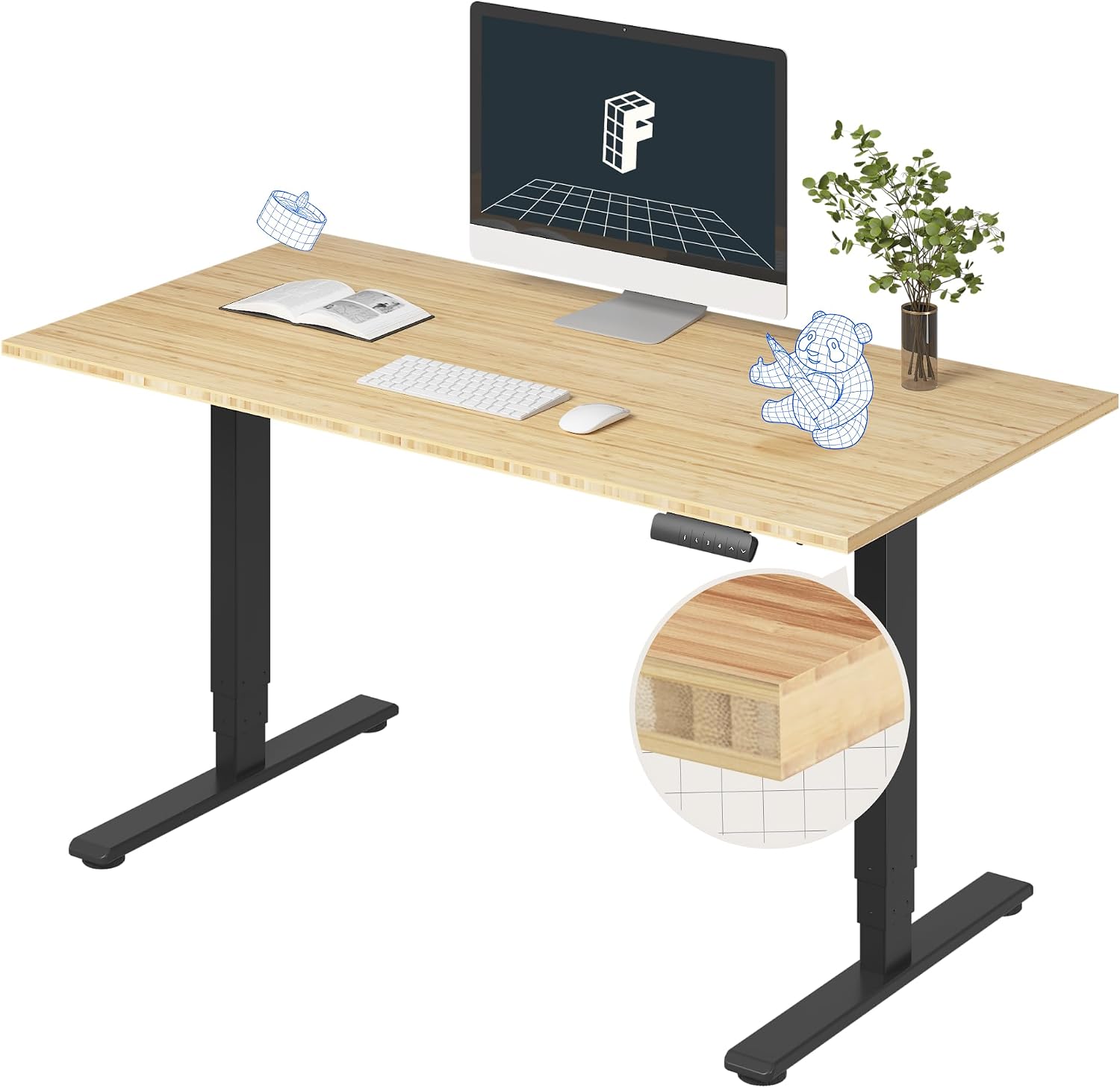 Detalle de FlexiSpot Electric Standing Desk, 55 x 28