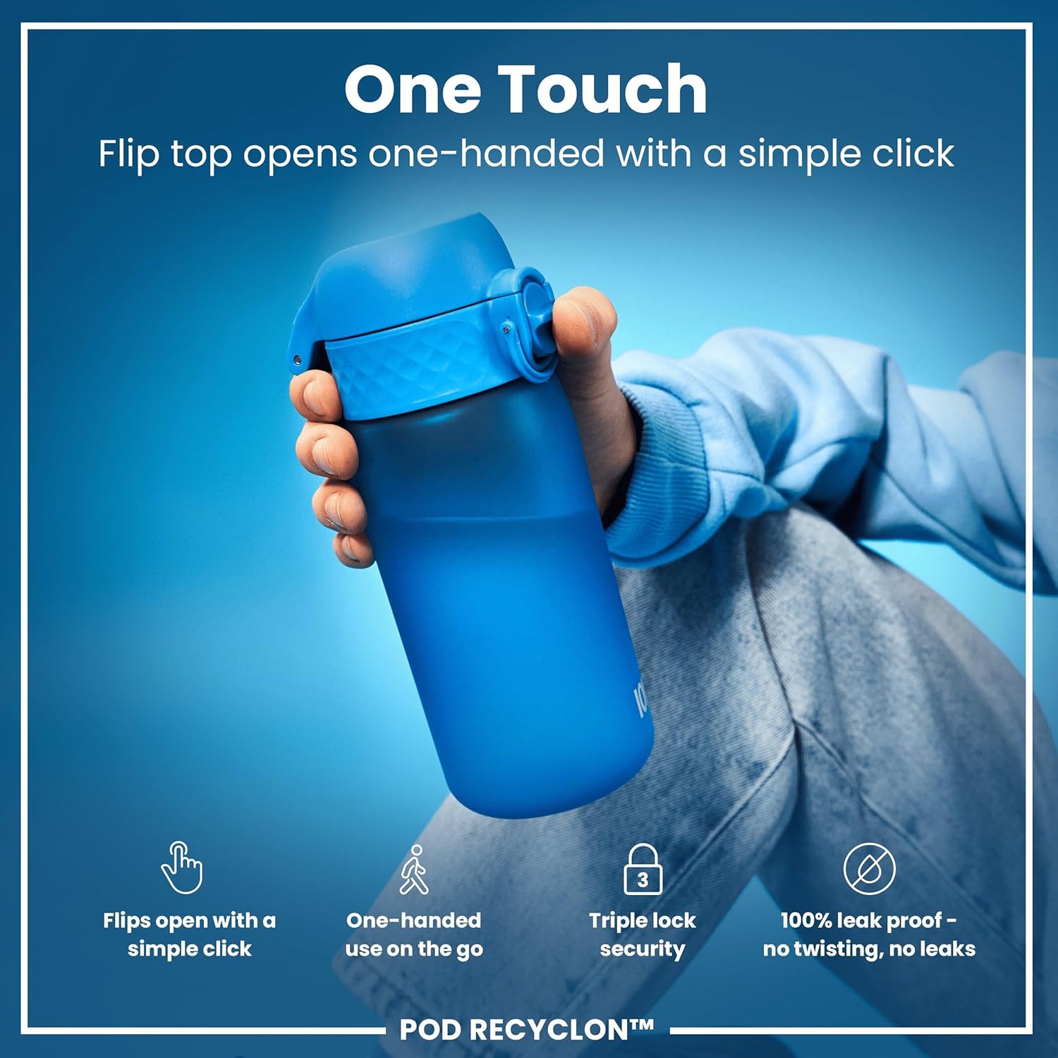 Thumbnail 2 de Ion8 Water Bottle: Leak-Proof BPA-Free Kids Bottle with Straw and Triple Lock Lid