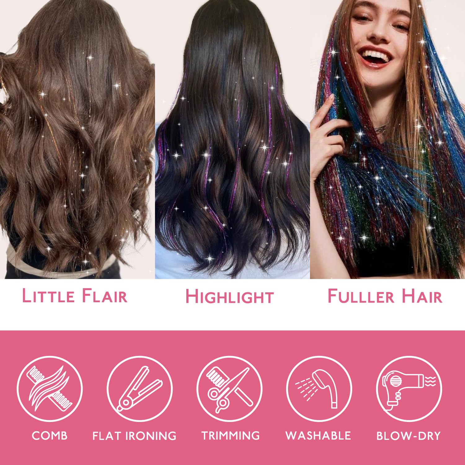Thumbnail 4 de WENNALIFE Hair Tinsel Goldbraun 120 cm