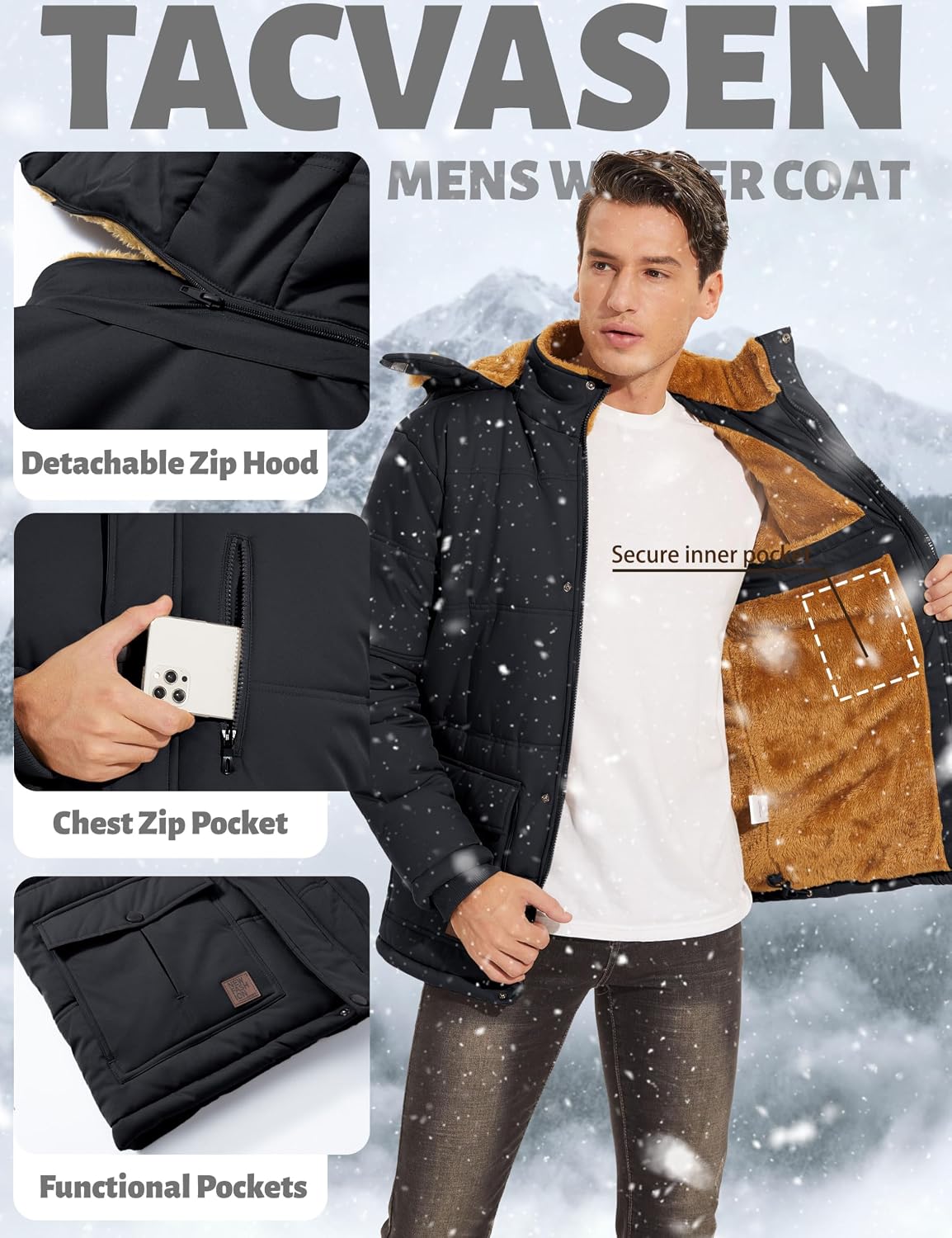 Thumbnail 5 de TACVASEN Men's Winter Jacket