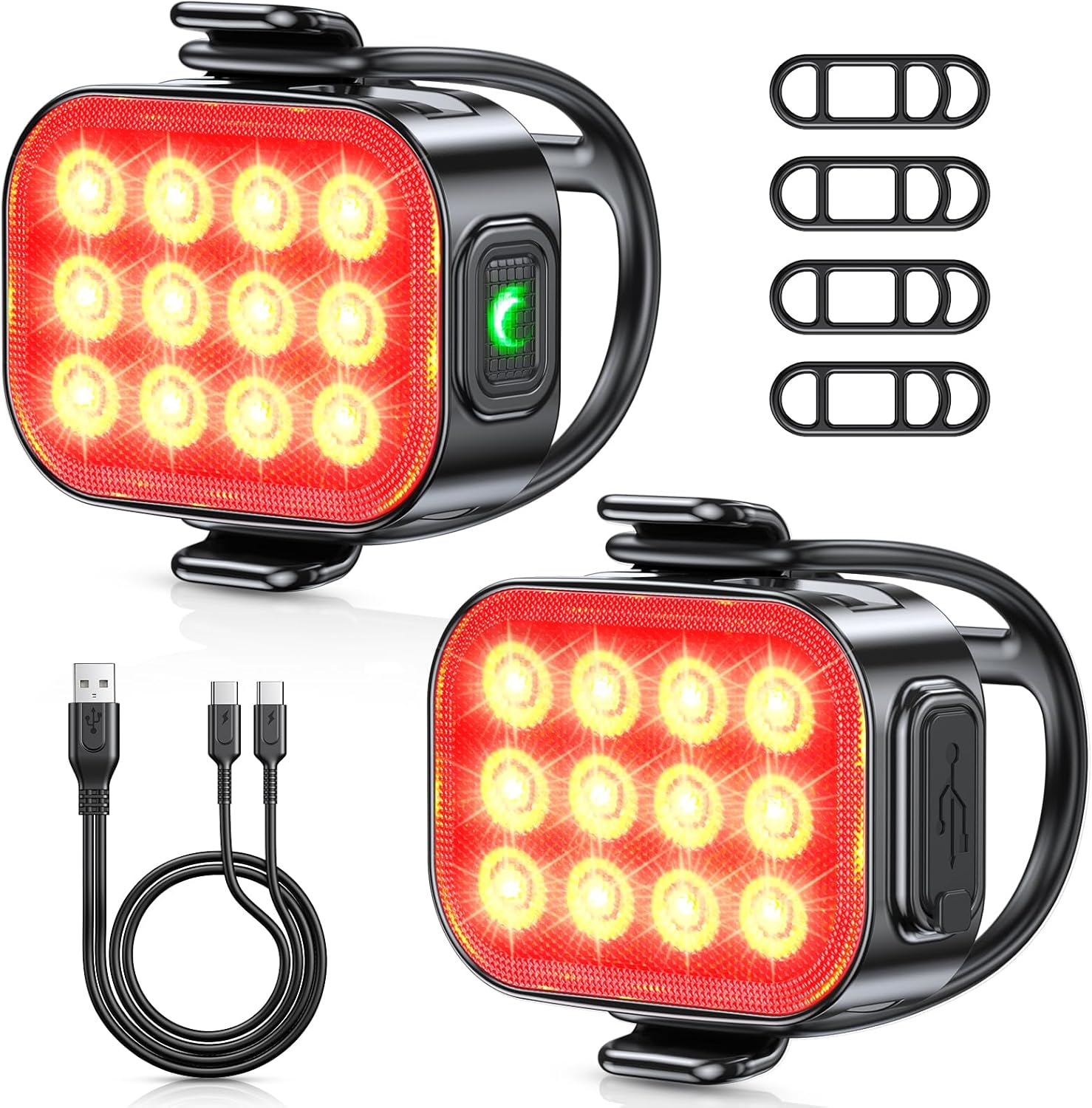 Detalle de ISEYOU Luz Trasera Bicicleta 2 Pack