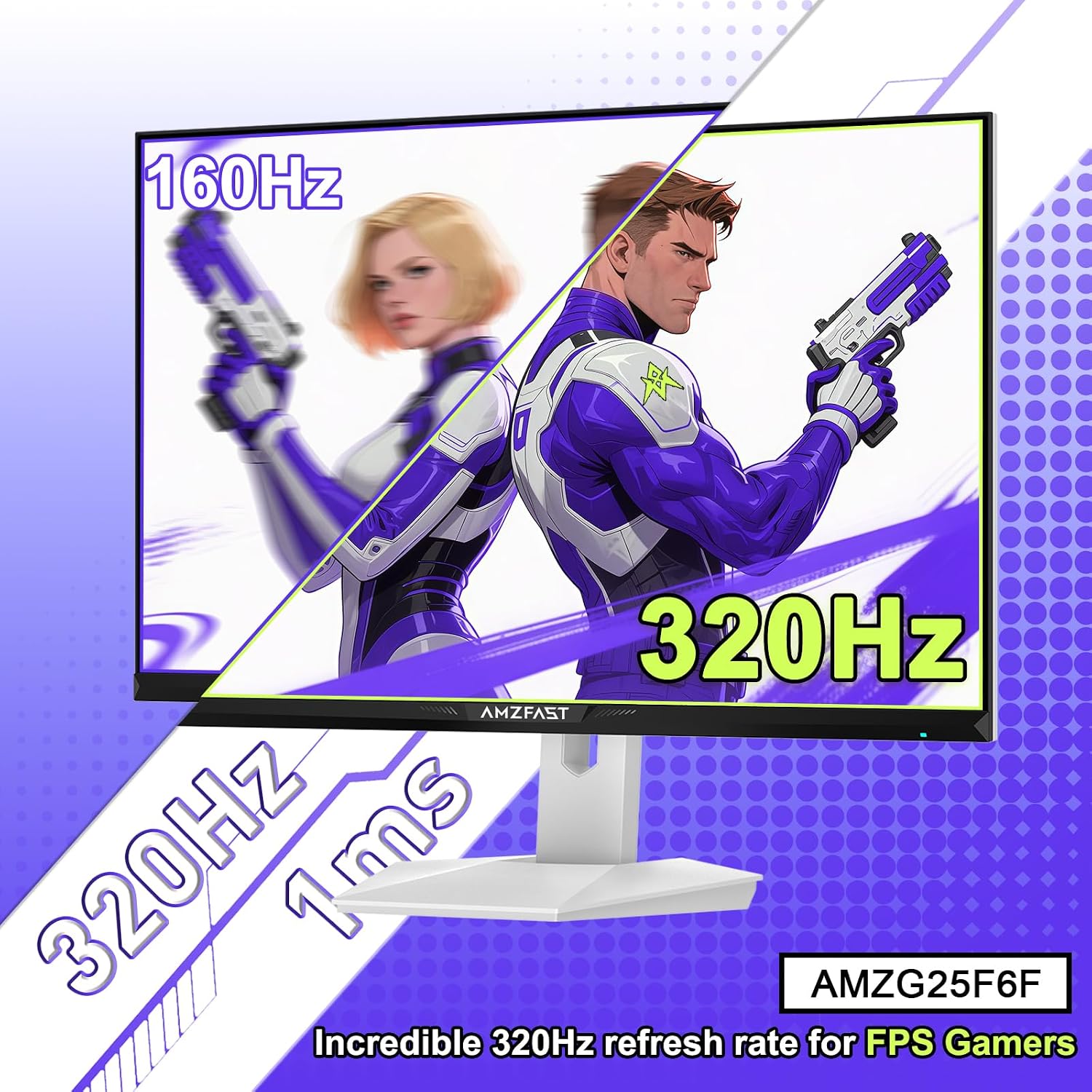 Detalle 2 de Amzfast 25 Inch Gaming Monitor 320Hz