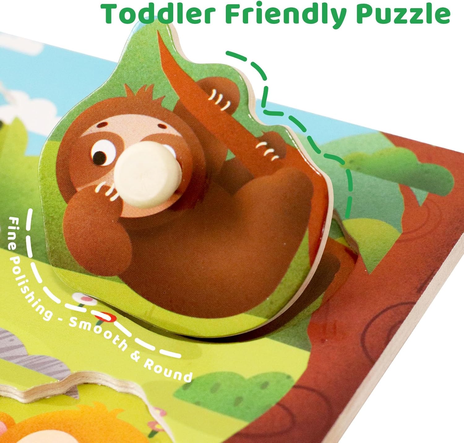 Detalle 2 de 4 Pcs Puzzles en Bois pour Enfants – Animal Montessori, Éducatif et Sécurisé