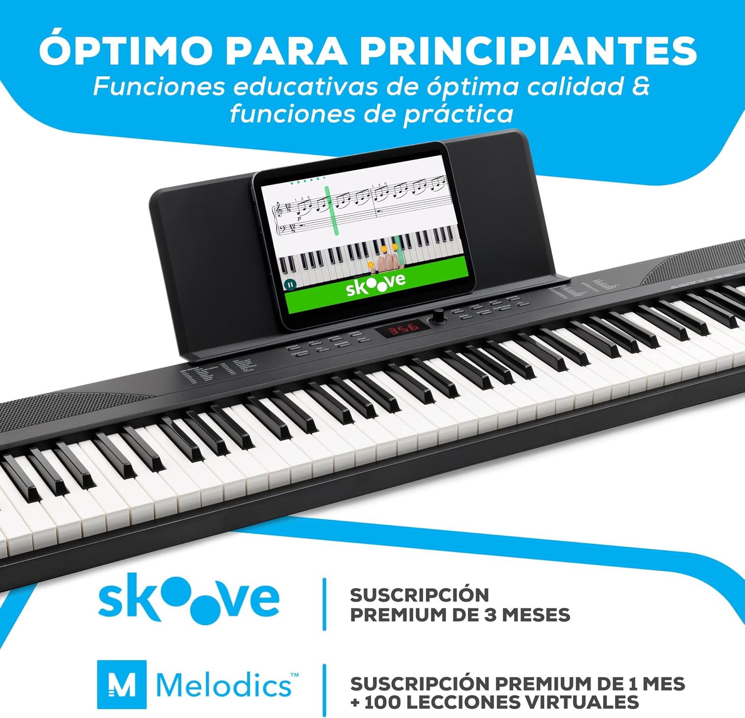 Detalle de Alesis Teclado Piano 88 Teclas con Sonidos y Accesorios 🎹