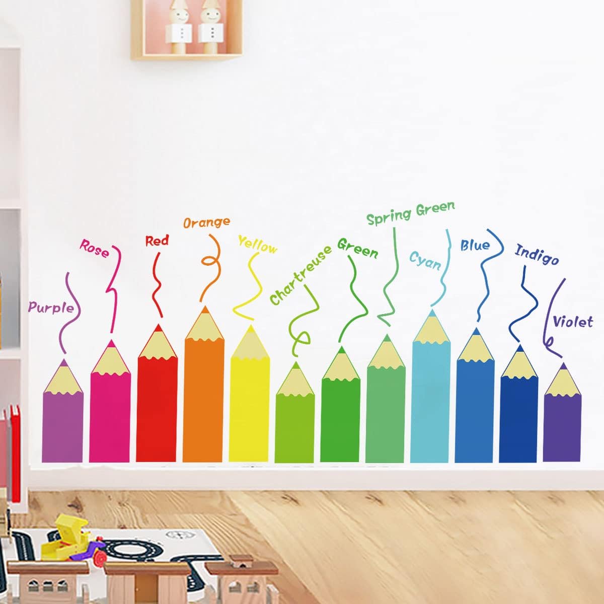 Detalle de Sroko Colourful Kids Wall Stickers, Reusable Vinyl Decals, 2 Sheets