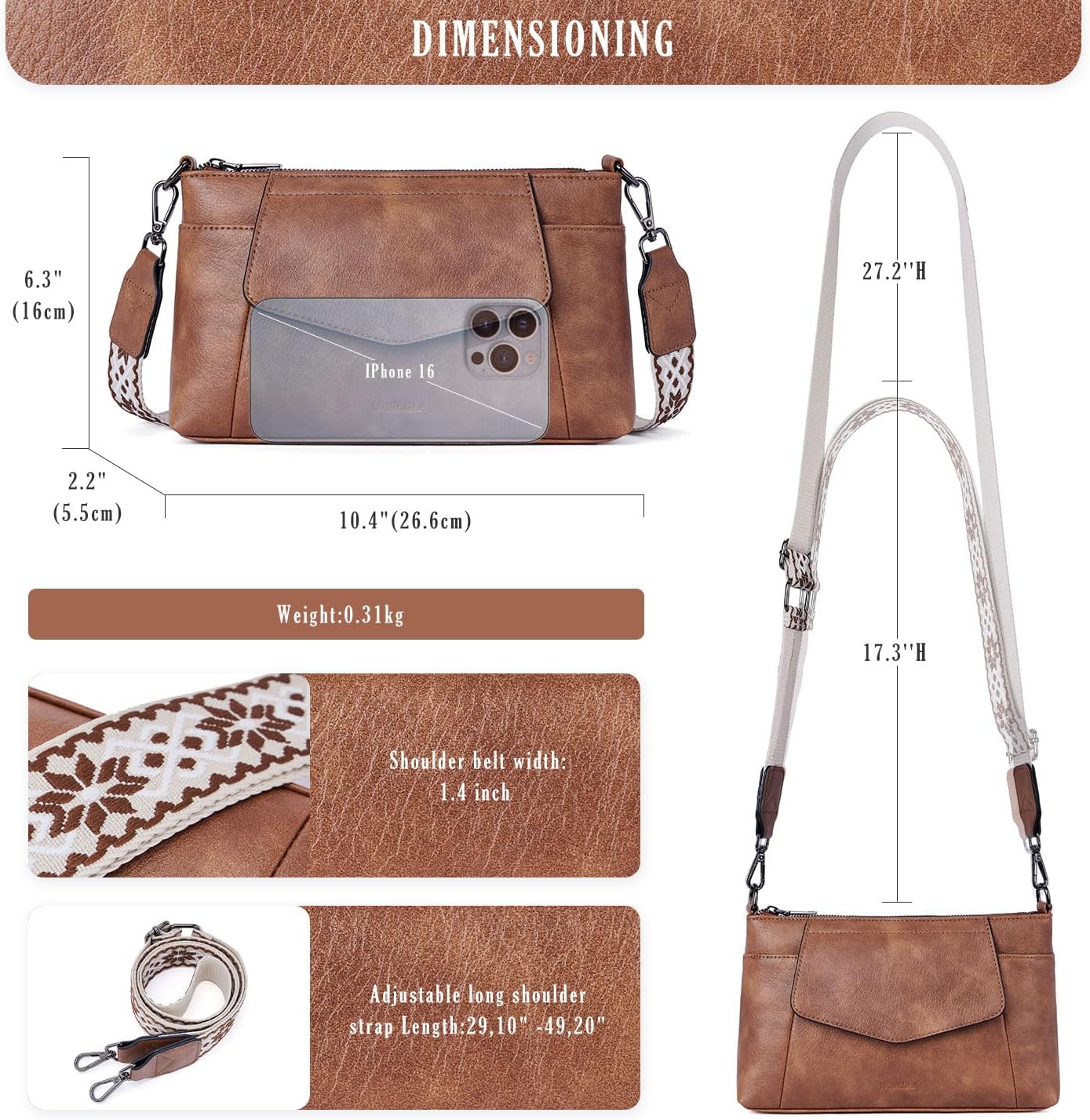 Detalle de MUIIKOLA crossbody phone bag 6.7 inch