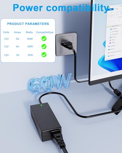 Detalle de Gotosome Netzteil 12V 5A 60W – robustes 12V-Netzteil für LED-Streifen, Monitor, NAS und mehr