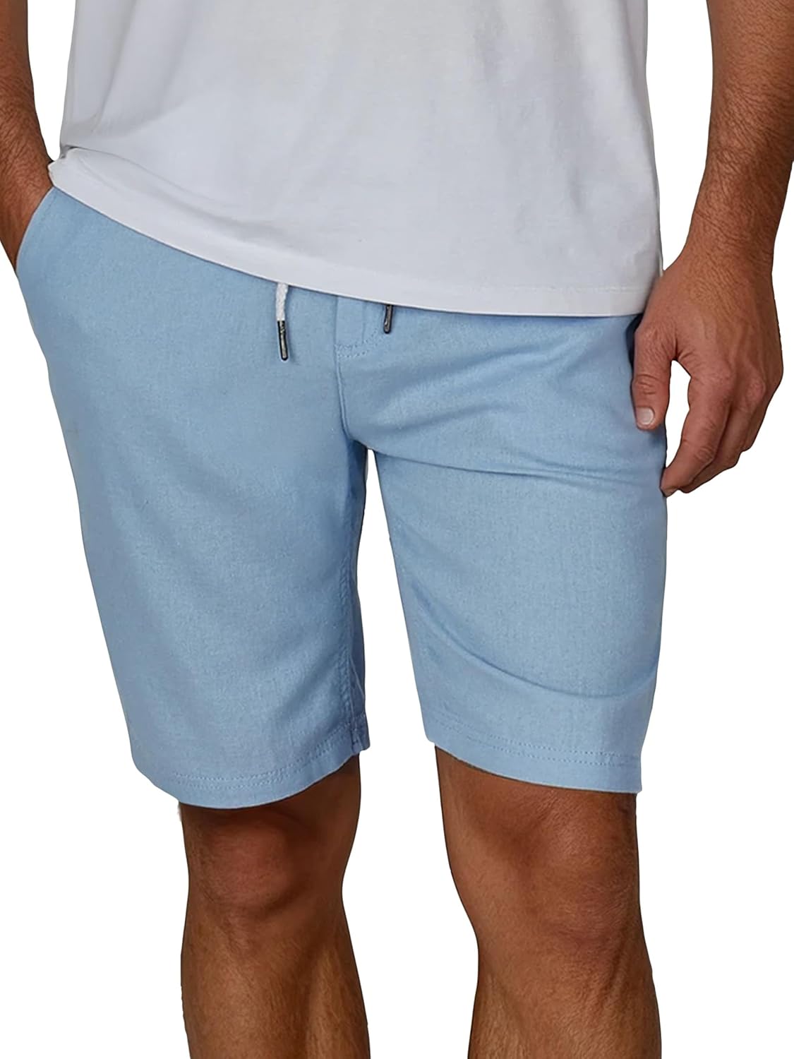 Detalle de Riverso Leinen Shorts Herren – Regular Fit, knielang, vielseitig einsetzbar
