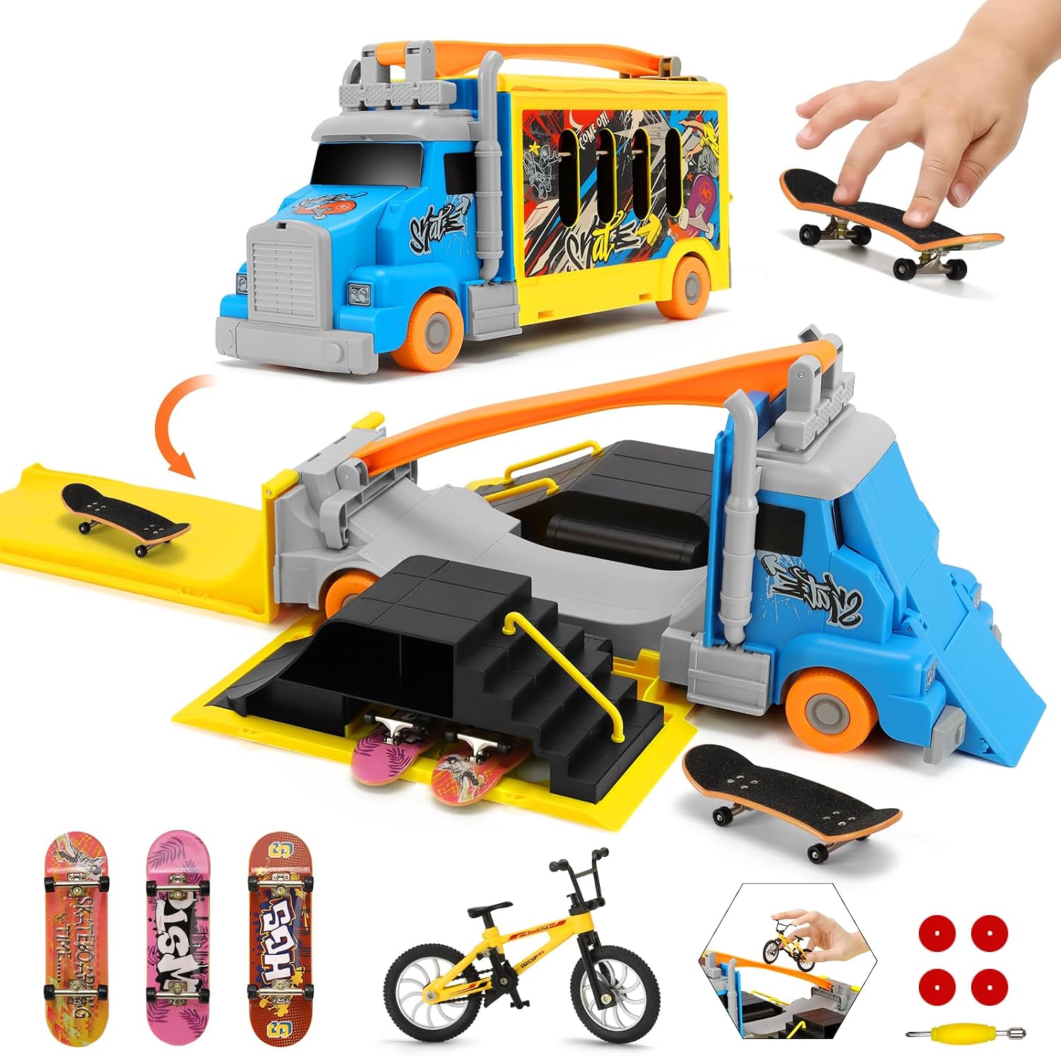 Detalle de KETIEE Fingerboard Skatepark Set, 2-in-1