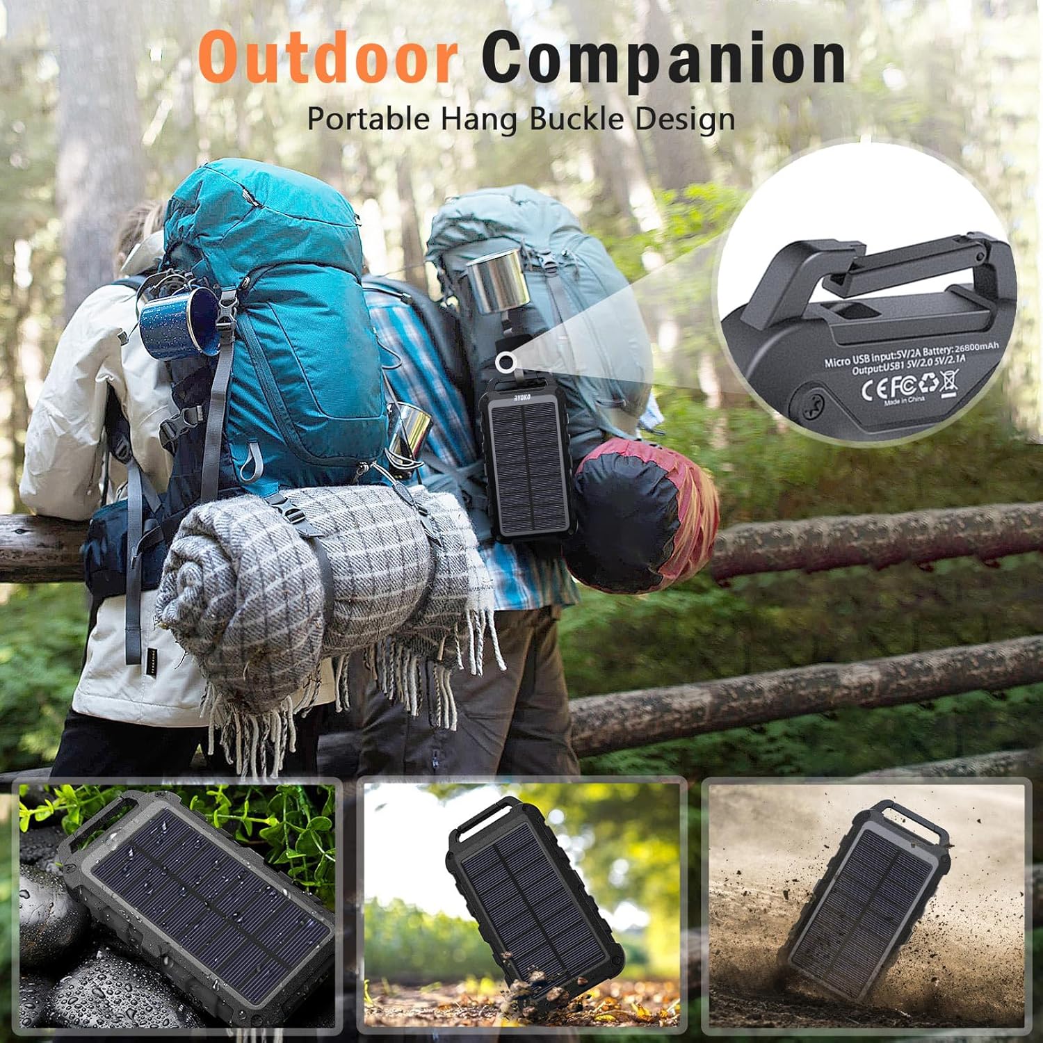 Detalle 2 de WOWMVP Cargador Solar 26800mAh PD15W