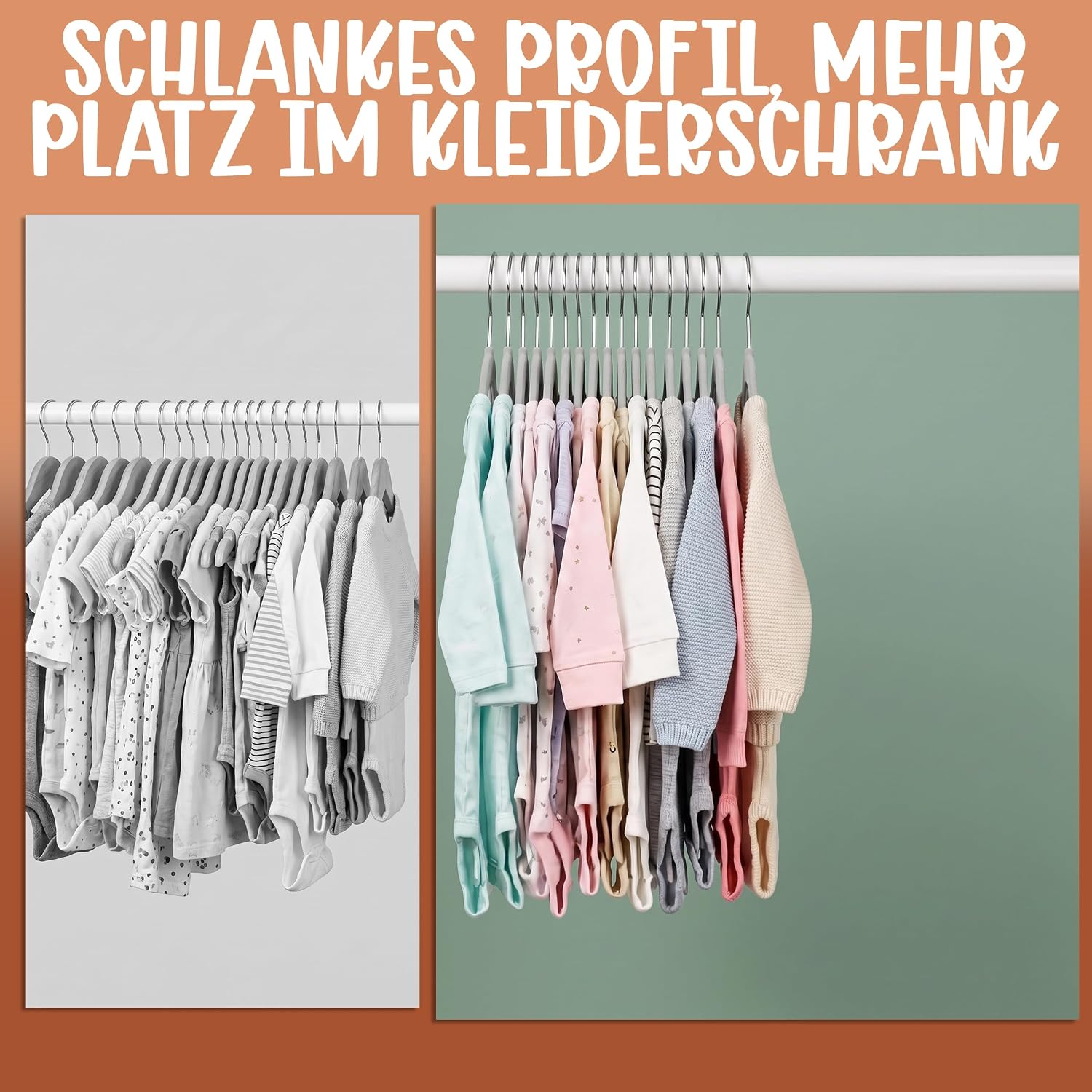 Detalle 2 de Utopia Home Kinder-Kleiderbügel 50 Stück, 27,9 cm