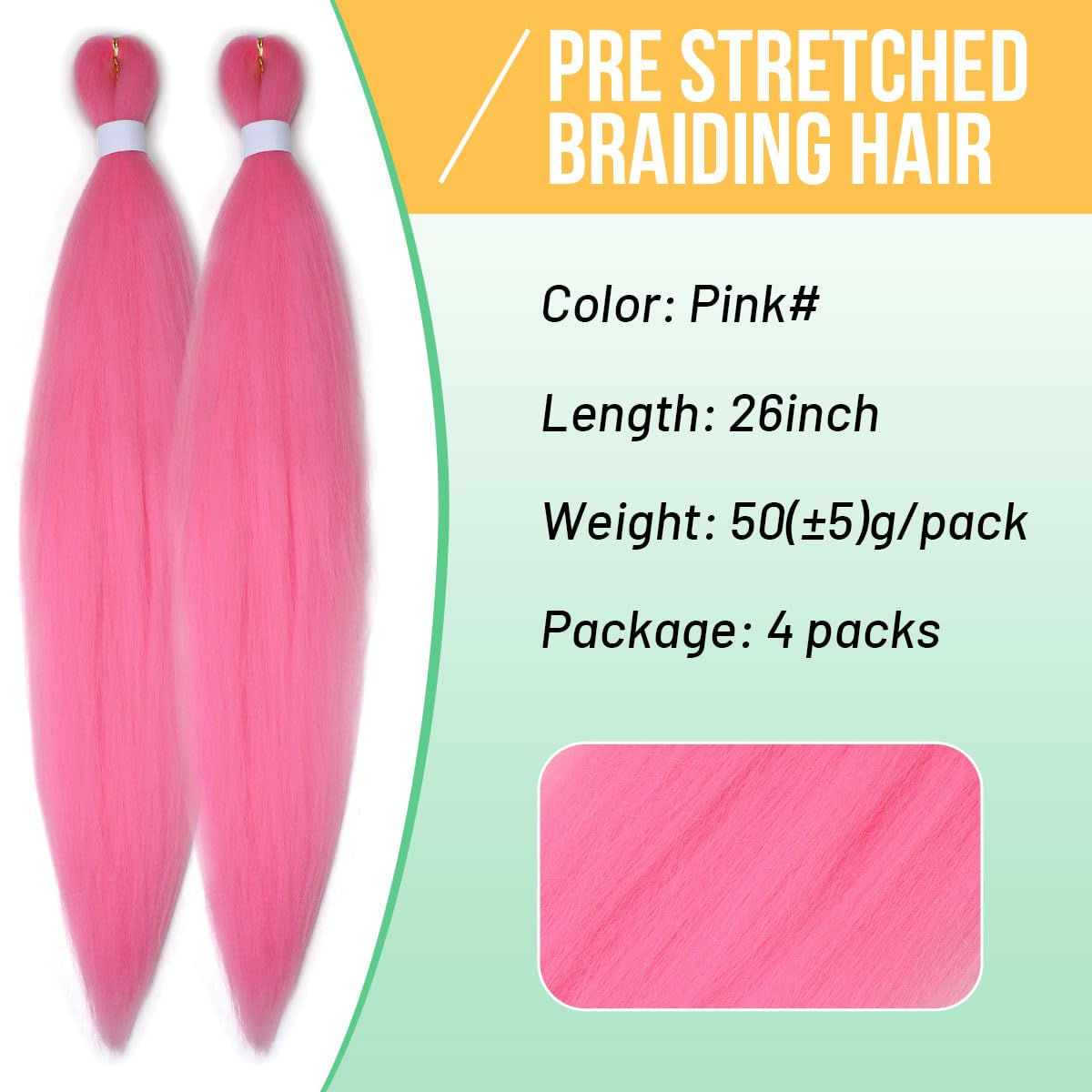 Detalle 2 de Aooffut Braiding Hair Extensions, 26-Inch