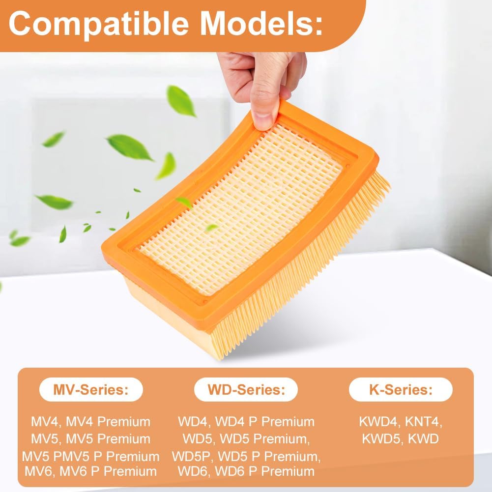Detalle de Vicloon Flat-Pleated Replacement Filters for Kärcher MV4, MV5, MV6, WD4, WD5 and WD6