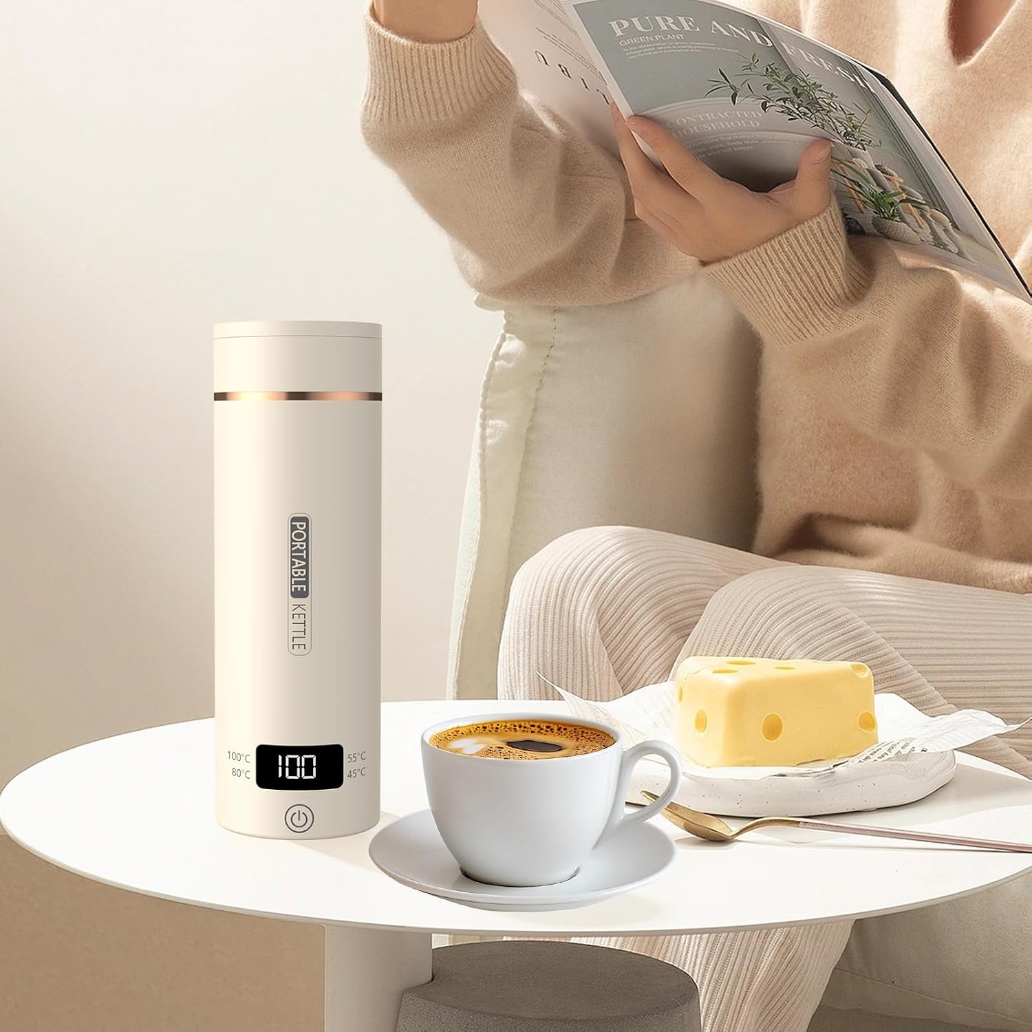 Detalle 2 de Elektrischer Reisewasserkocher Klein 500ML – kompakt, sicher und präzise für unterwegs