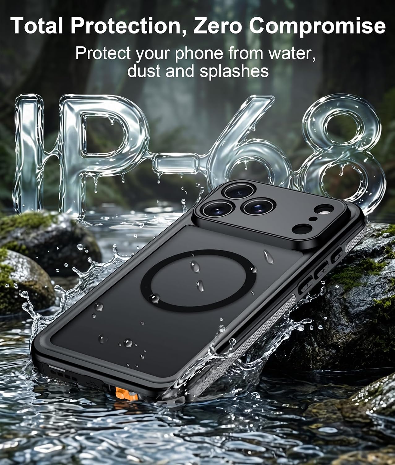 Detalle de Temdan iPhone 18 Pro Max Waterproof Case, IP68, MagSafe Compatible
