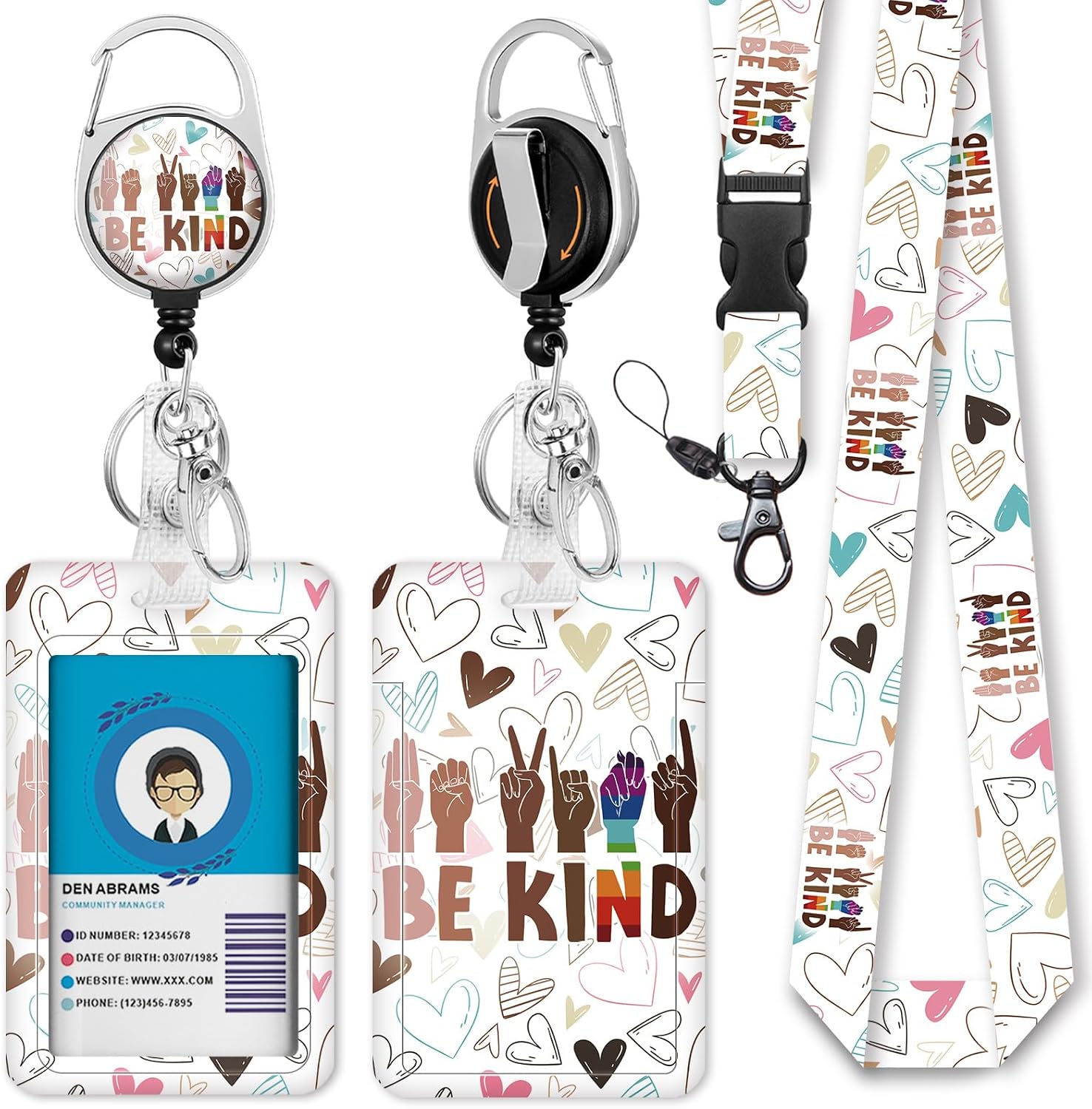 Detalle de Immaturus FARELA423-BKD Retractable Badge Holder with Detachable Lanyard