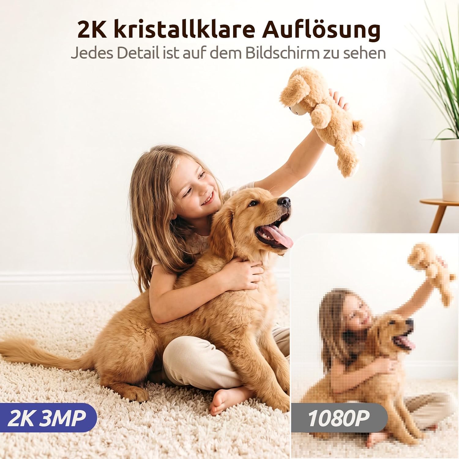 Thumbnail 3 de AOQEE 2K Überwachungskamera Innen (2er Set) – Babyphone mit Kamera, PTZ, Zwei-Wege-Audio, Bewegungserkennung und Nachtsicht