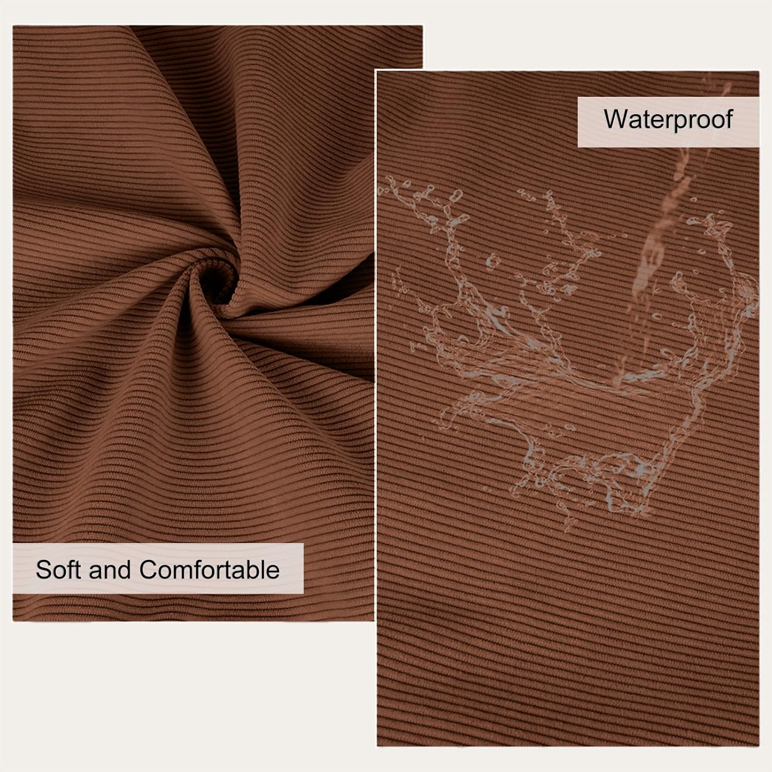 Detalle de flintronic Corduroy Tote Bag for Women – Large Capacity, Waterproof with Zipper