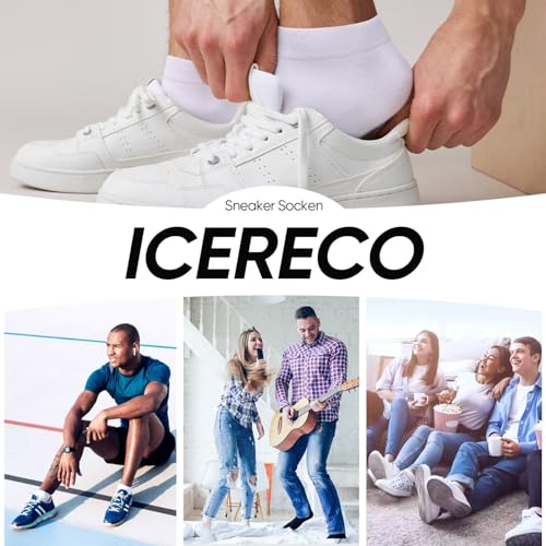 Detalle de IceReco 10 Paia Calze Corte da Uomo e Donna in Cotone Grigio – Comfort e Prestazioni Breathable