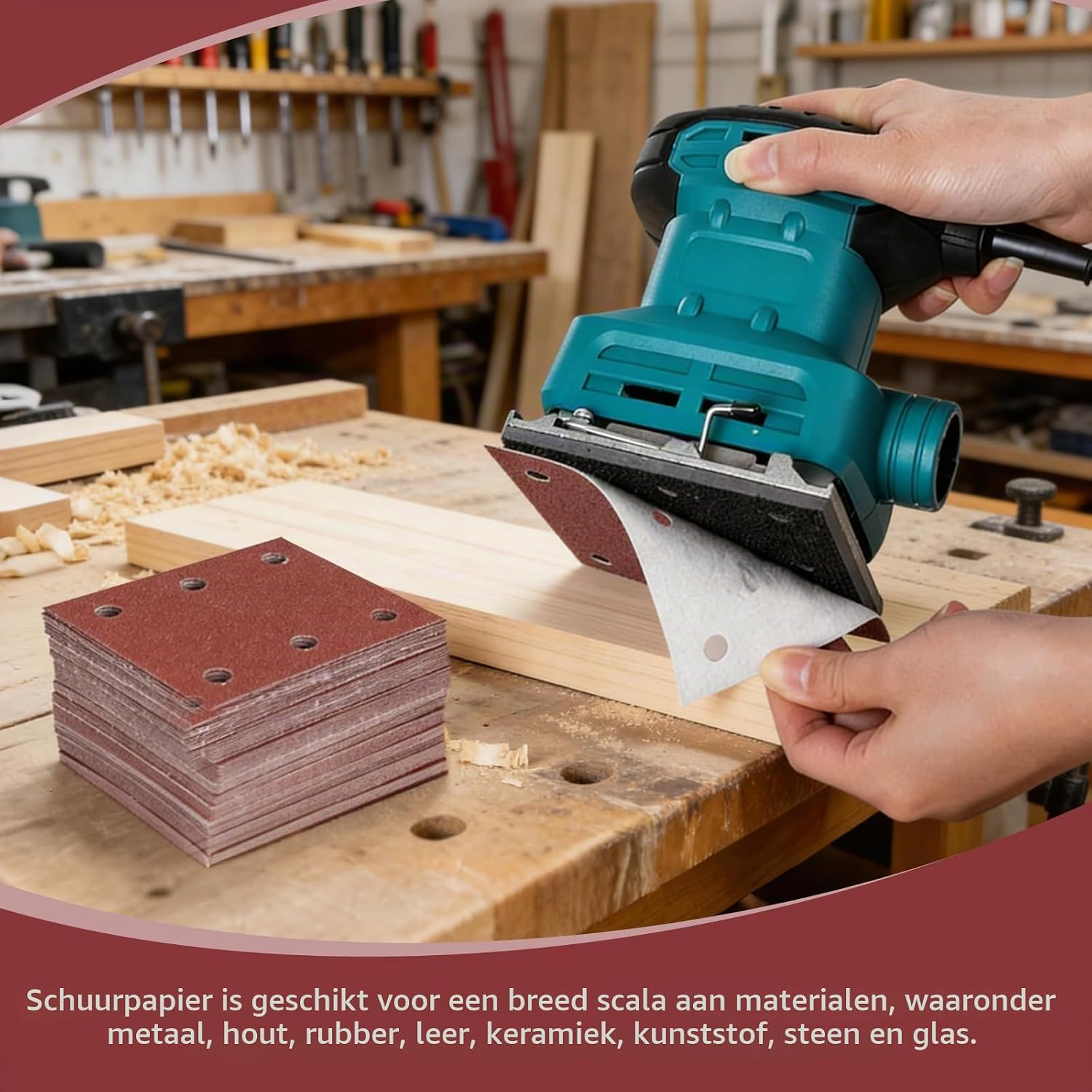 Thumbnail 6 de Indrnif CX-07963 schuurpapier, 80 stuks, 8 korrels en 6 gaten