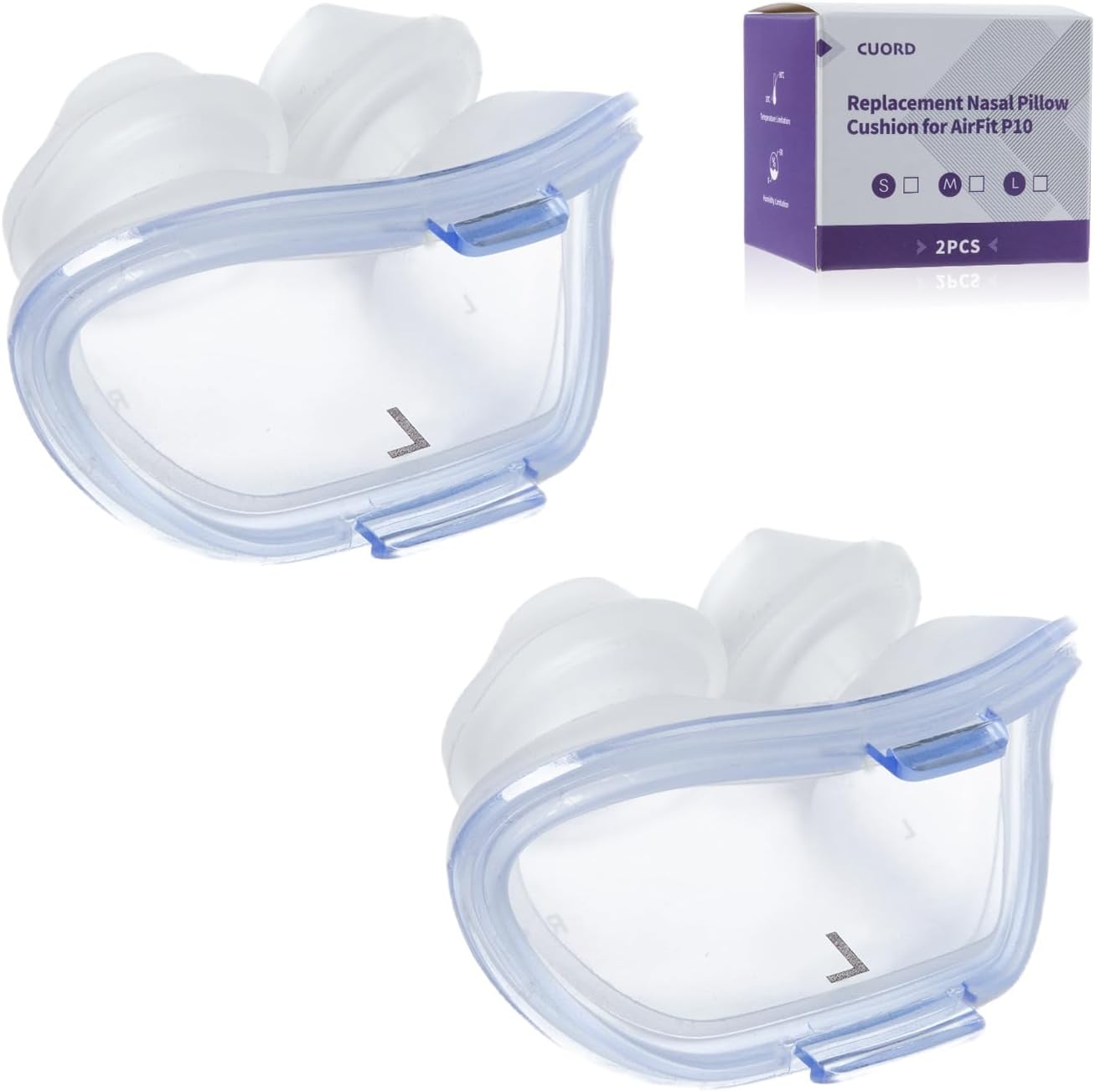 Detalle de CUORD YTH-P10L-NEW Nasal Pillow Cushion for AirFit P10, Large, 2-Pack