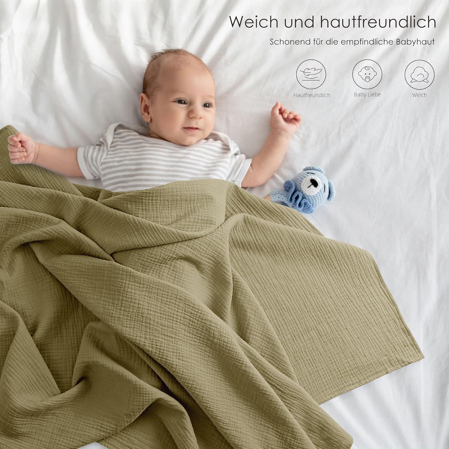 Thumbnail 1 de Bearmoss Baby Pucktücher Musselin 96x102 cm