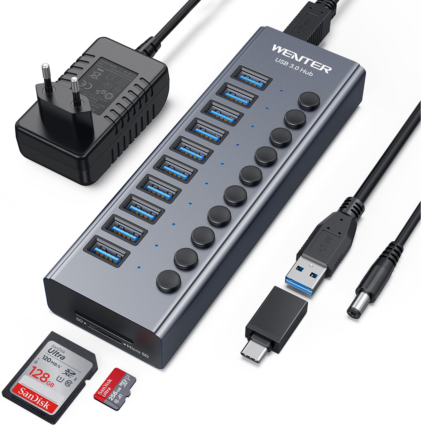 Detalle de WENTER 10 Ports USB Hub 36W