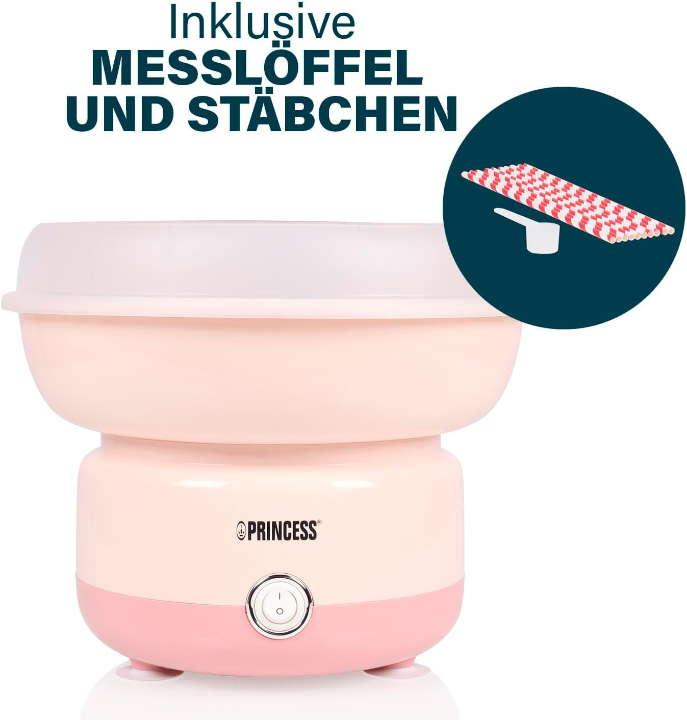 Detalle de Princess Zuckerwattemaschine 500W – kompakt, BPA-frei und sofort einsatzbereit
