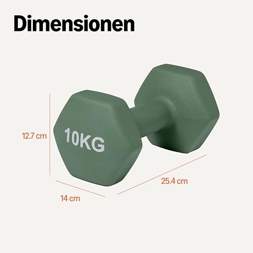 Detalle 1 de Amazon Basics Neopren-Dumbbell Set 10 kg Paar – rutschfeste Griffigkeit, farbcodiert