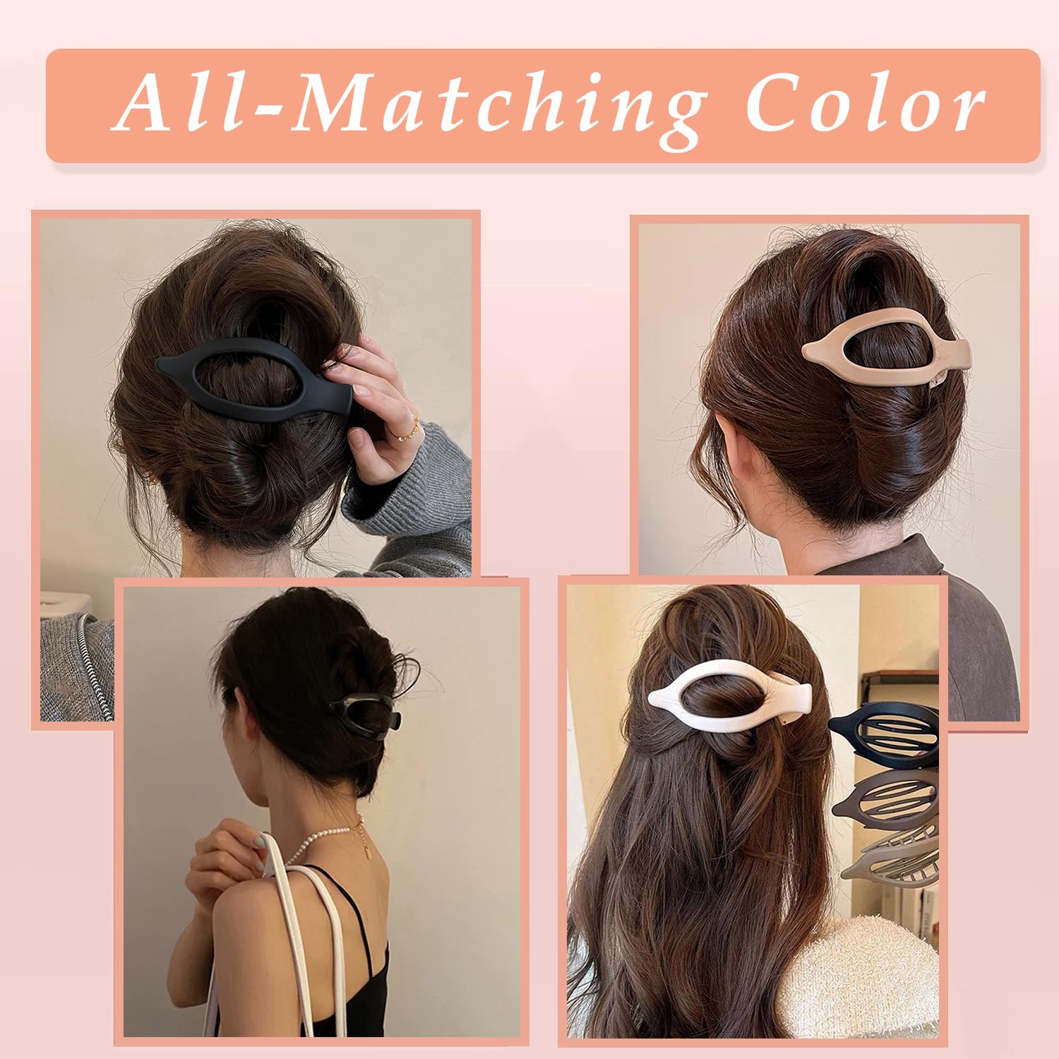 Detalle 1 de Flat Hair Clips 4.7 Inch Matte Set 🎀