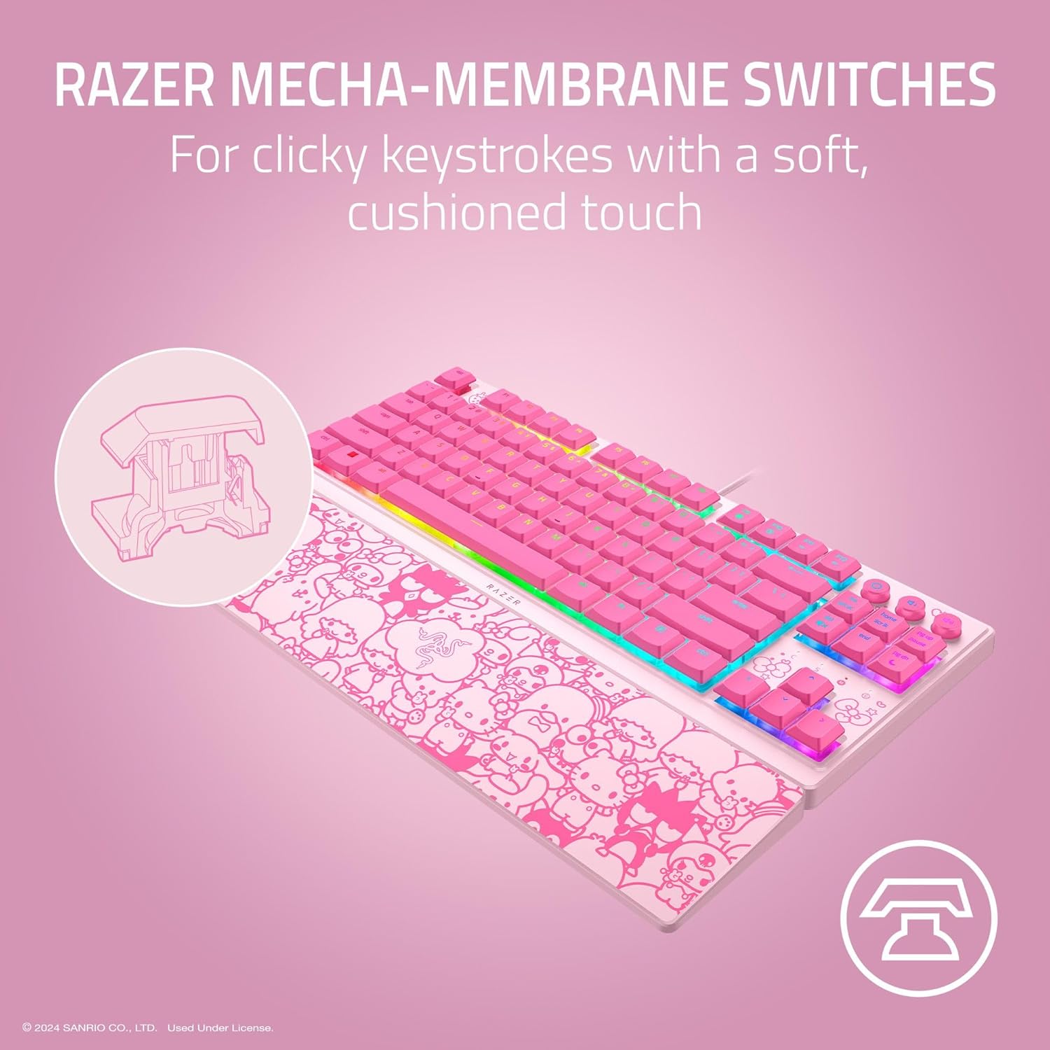 Thumbnail 2 de Razer Ornata V3 TKL Gaming Keyboard: Hello Kitty Edition
