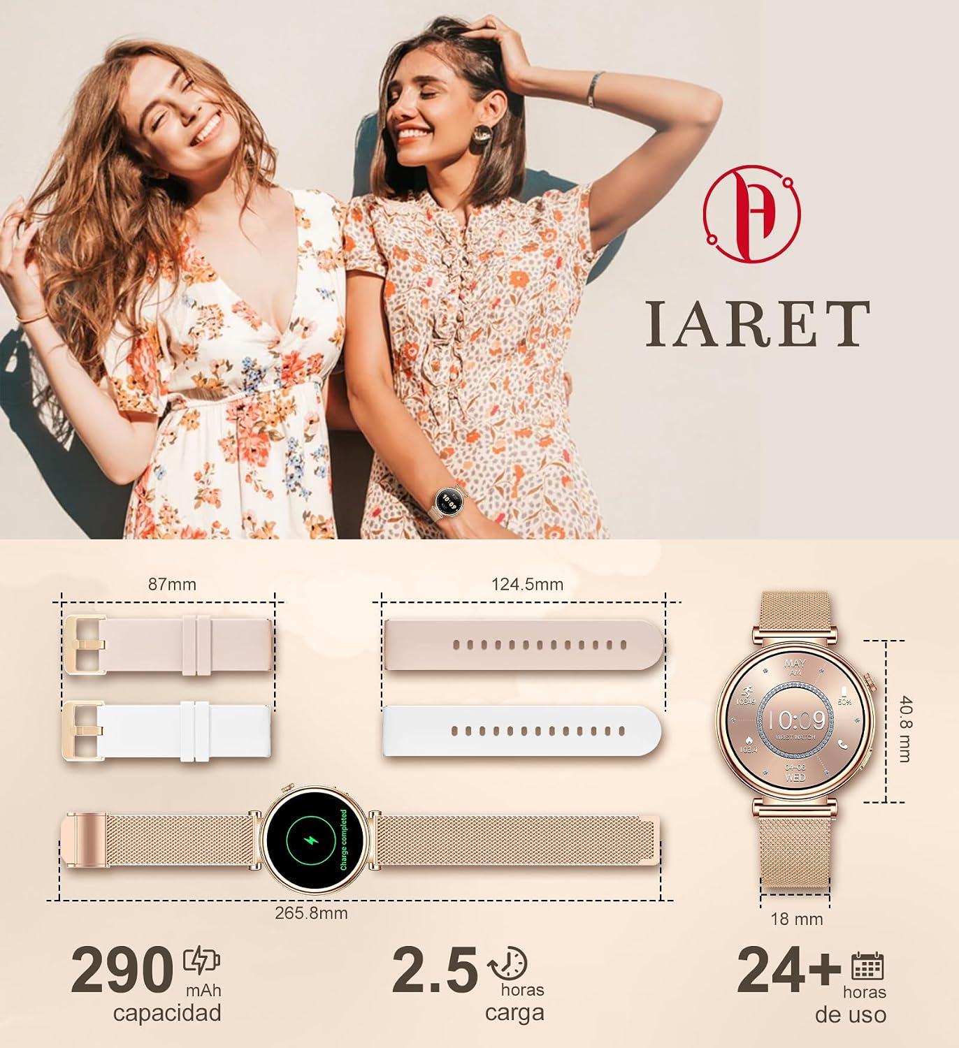 Thumbnail 6 de Smartwatch Mujer Redondo 1.27", Llamadas y 100+ Modos