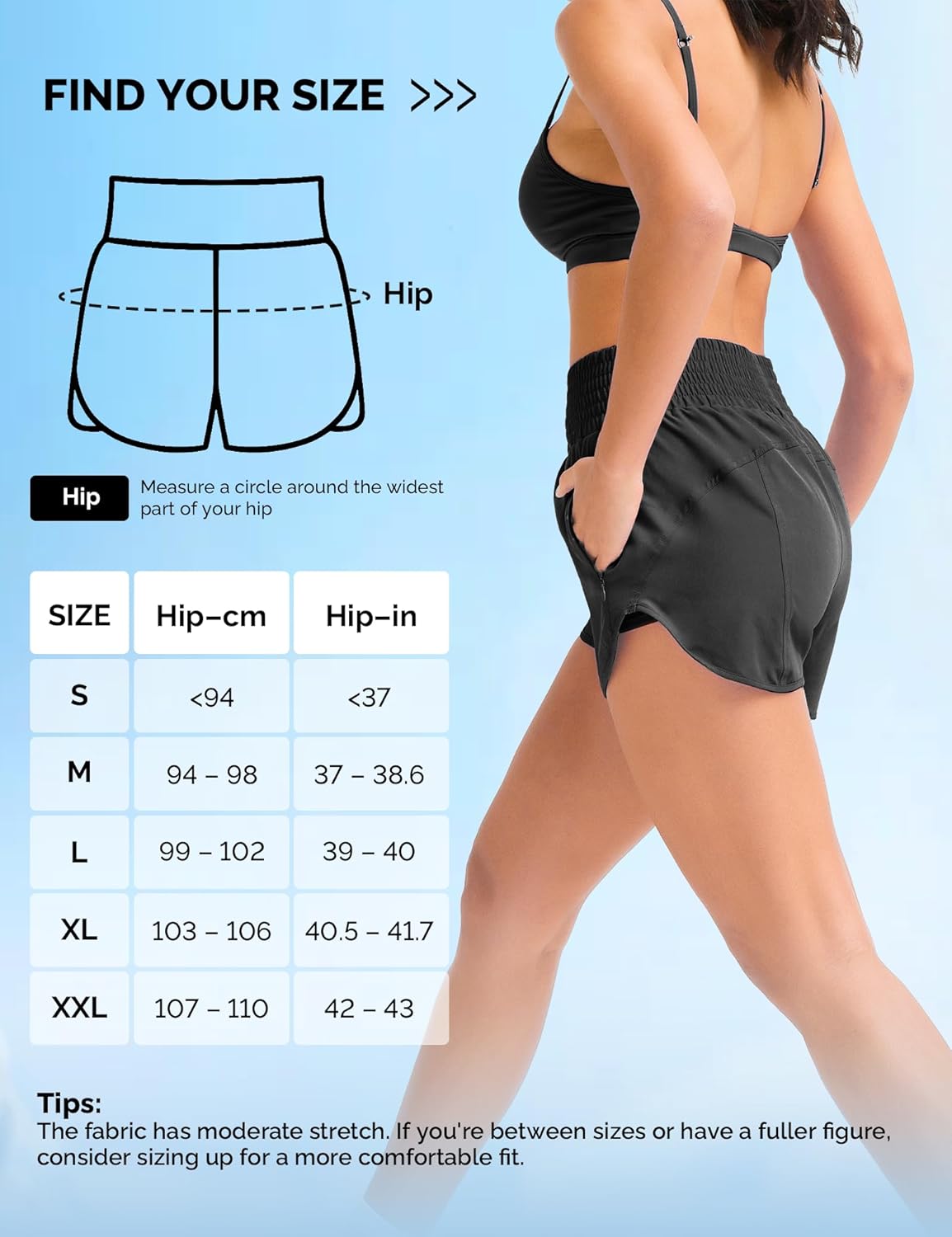 Thumbnail 4 de Yogaration Pantaloncini Palestra Donna: shorts running con tasche zip, comfort high-fit per allenamento